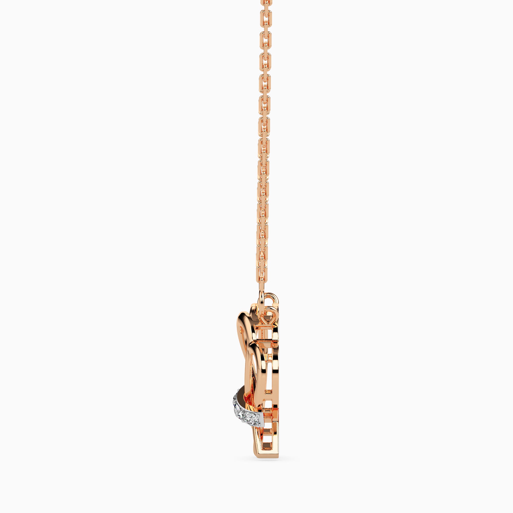 Knotted modern lab grown diamond pendant design Fiona Diamonds