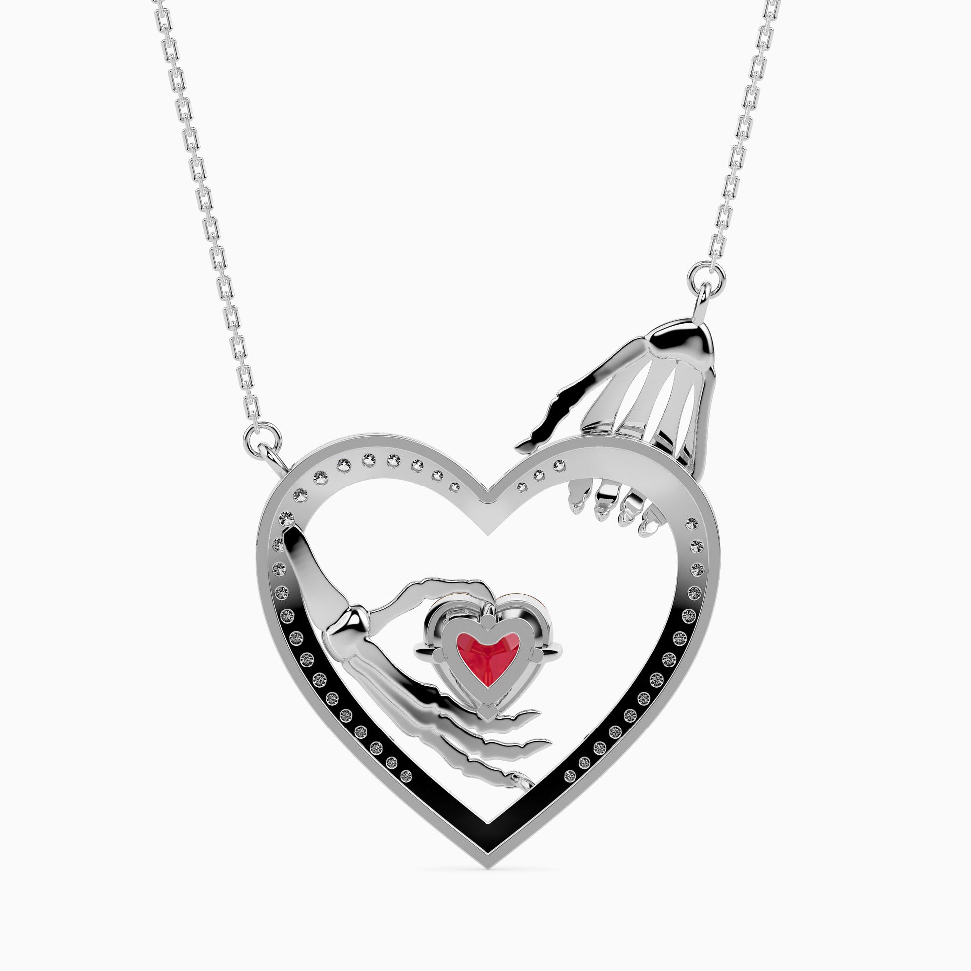 Sprinkle Heart unique lab grown diamond pendant design Fiona Diamonds