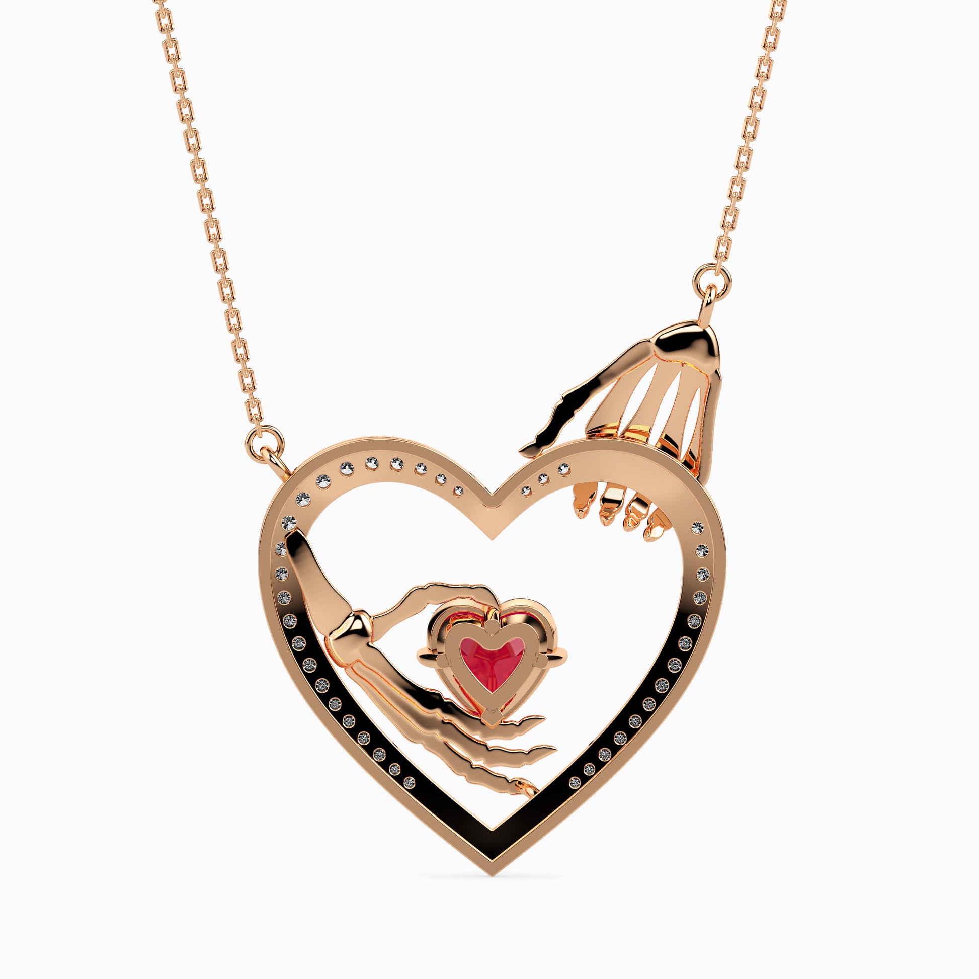 Sprinkle Heart unique lab grown diamond pendant design Fiona Diamonds