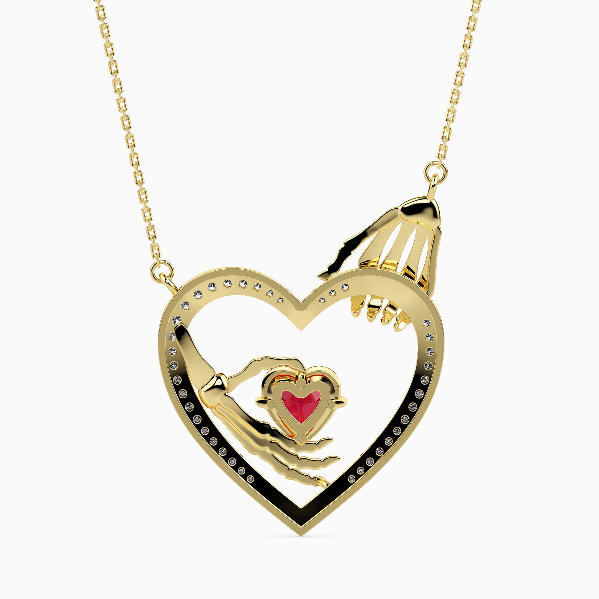 Sprinkle Heart unique lab grown diamond pendant design Fiona Diamonds