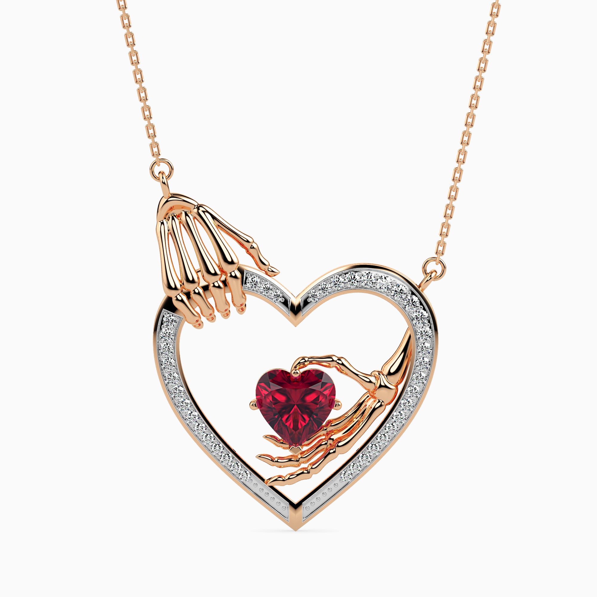 Sprinkle Heart unique lab grown diamond pendant design Fiona Diamonds