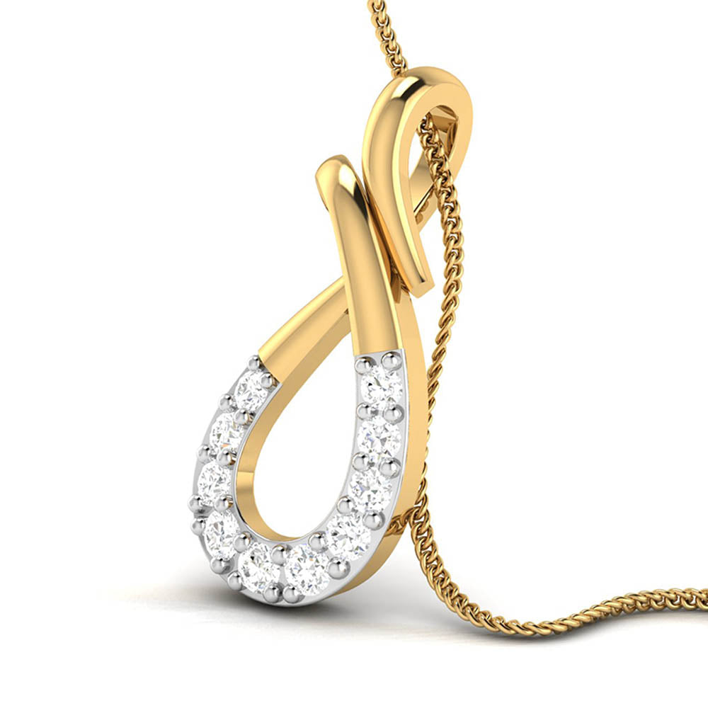 Halfdrop lab grown diamond pendant design for women Fiona Diamonds