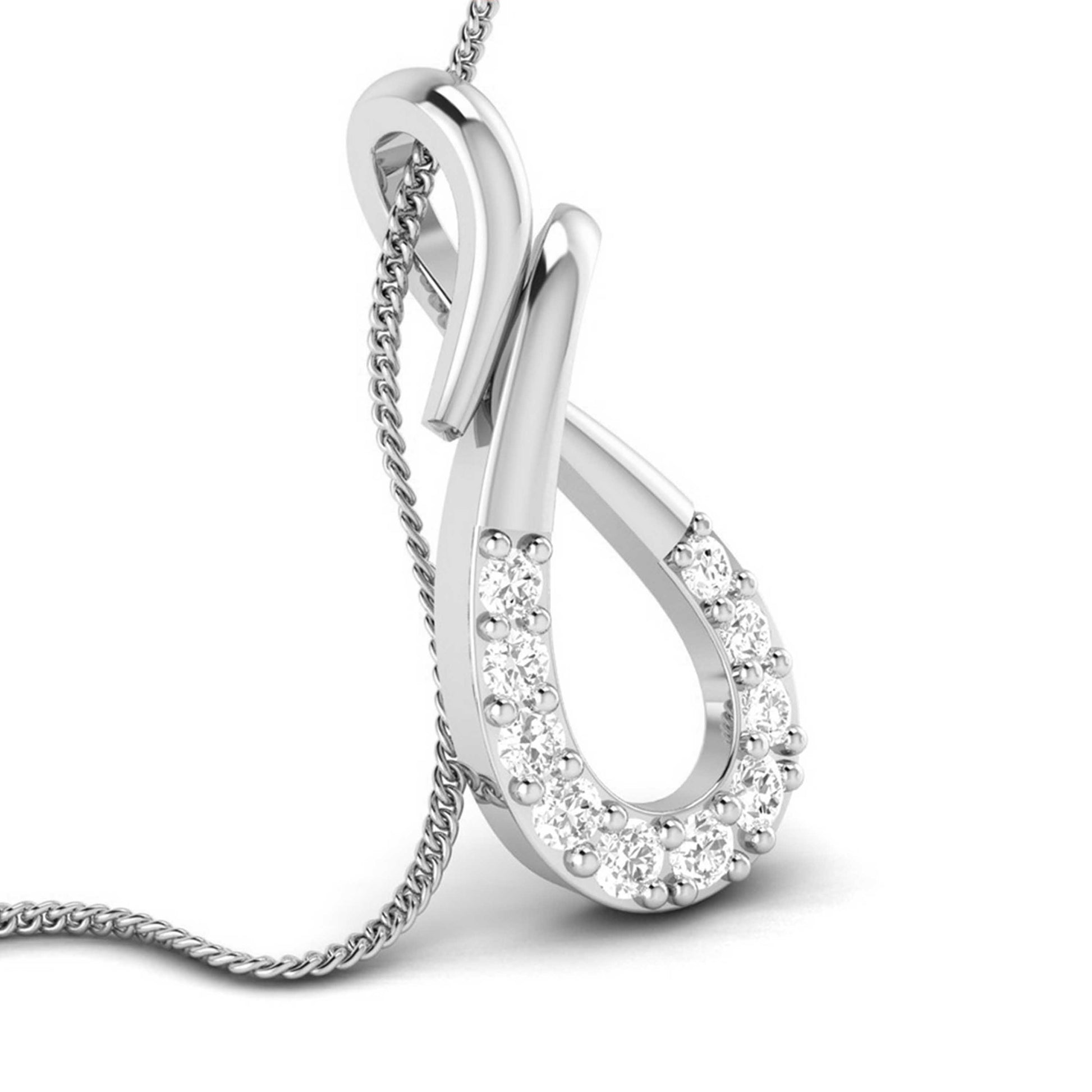 Halfdrop lab grown diamond pendant design for women Fiona Diamonds