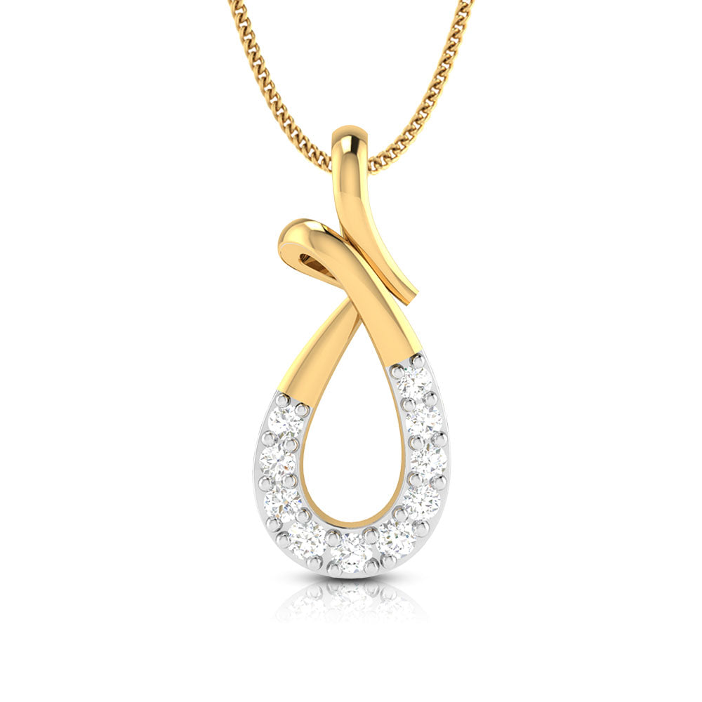Halfdrop lab grown diamond pendant design for women Fiona Diamonds