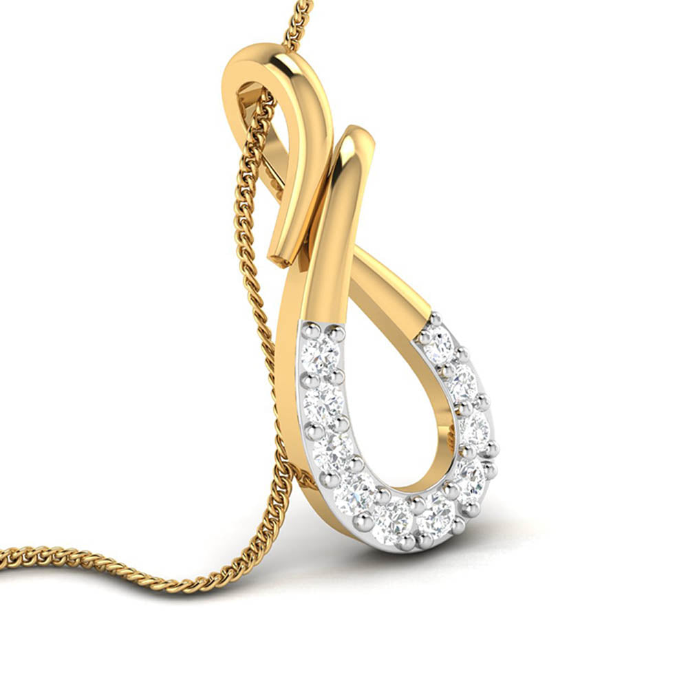 Halfdrop lab grown diamond pendant design for women Fiona Diamonds