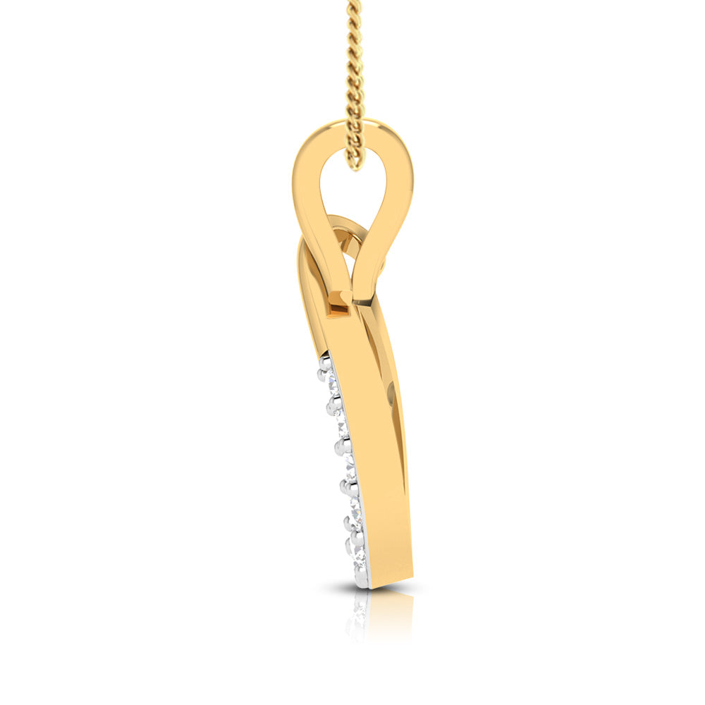 Halfdrop lab grown diamond pendant design for women Fiona Diamonds