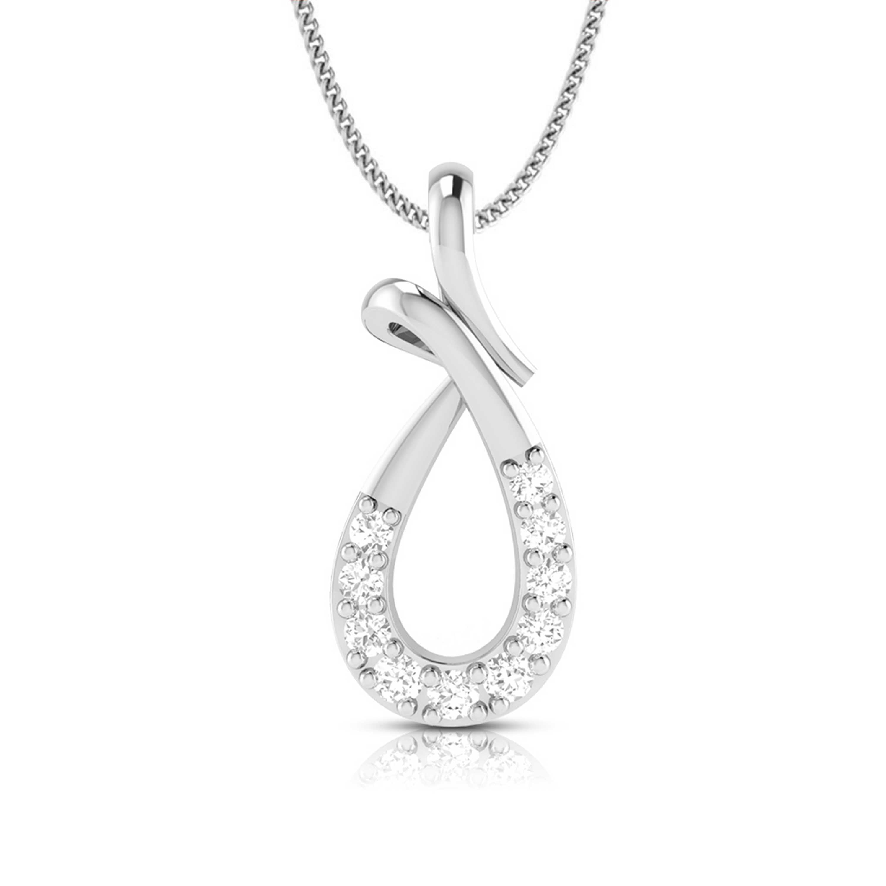 Halfdrop lab grown diamond pendant design for women Fiona Diamonds
