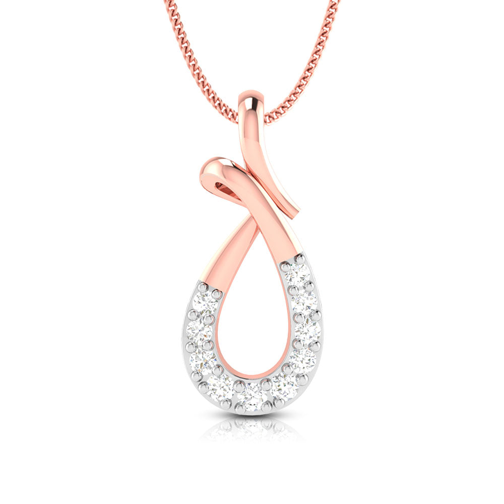 Halfdrop lab grown diamond pendant design for women Fiona Diamonds