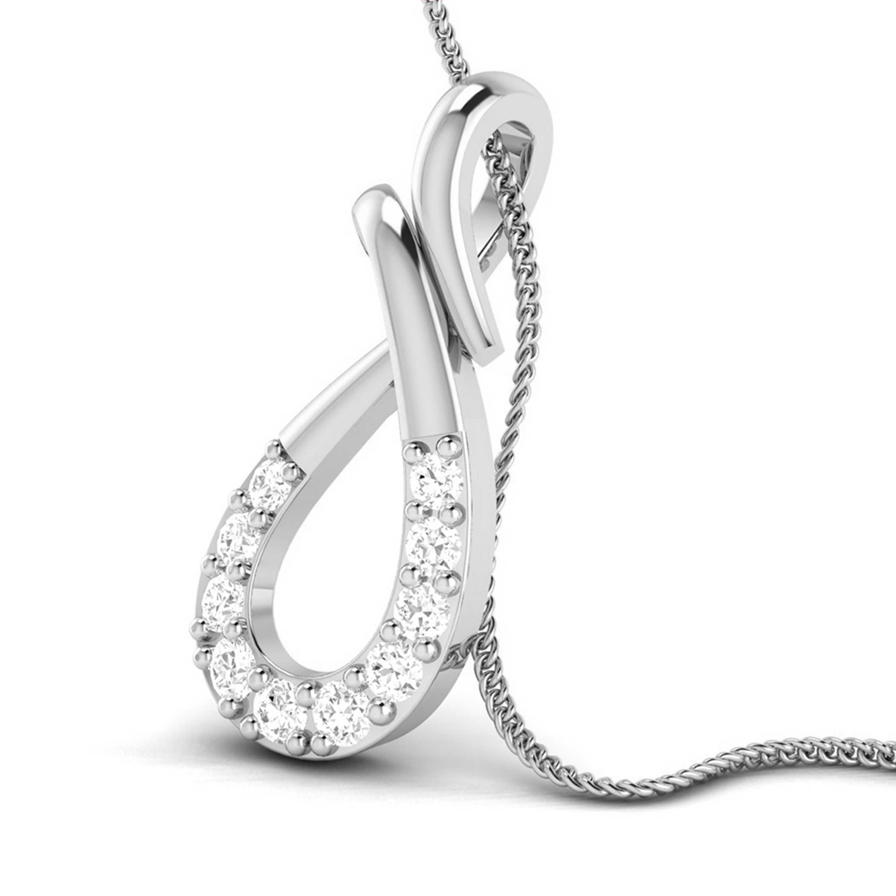 Halfdrop lab grown diamond pendant design for women Fiona Diamonds