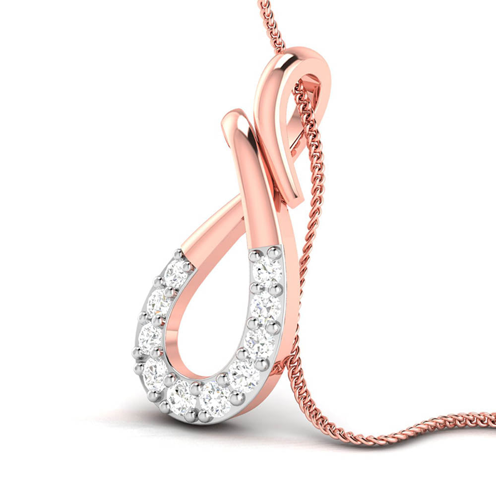 Halfdrop lab grown diamond pendant design for women Fiona Diamonds