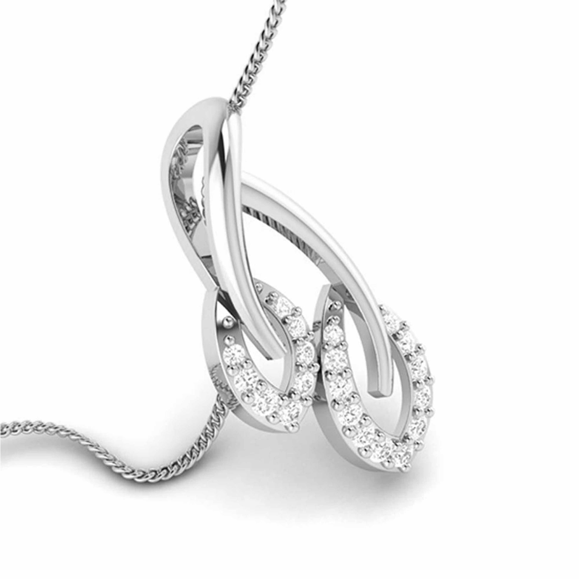 Downleaf lab grown diamond pendant design for women Fiona Diamonds
