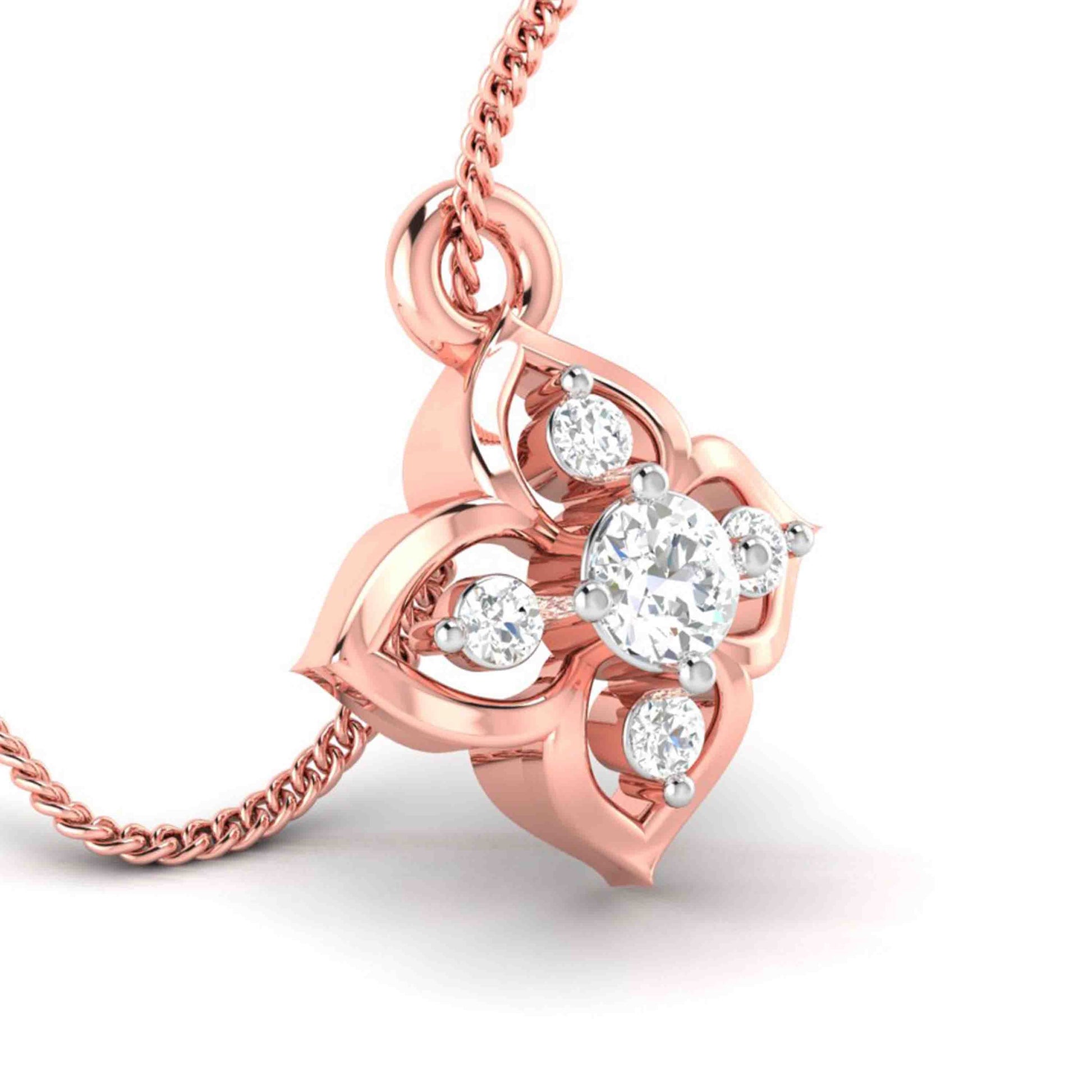 Sparklink Round delicate lab grown diamond pendant Fiona Diamonds