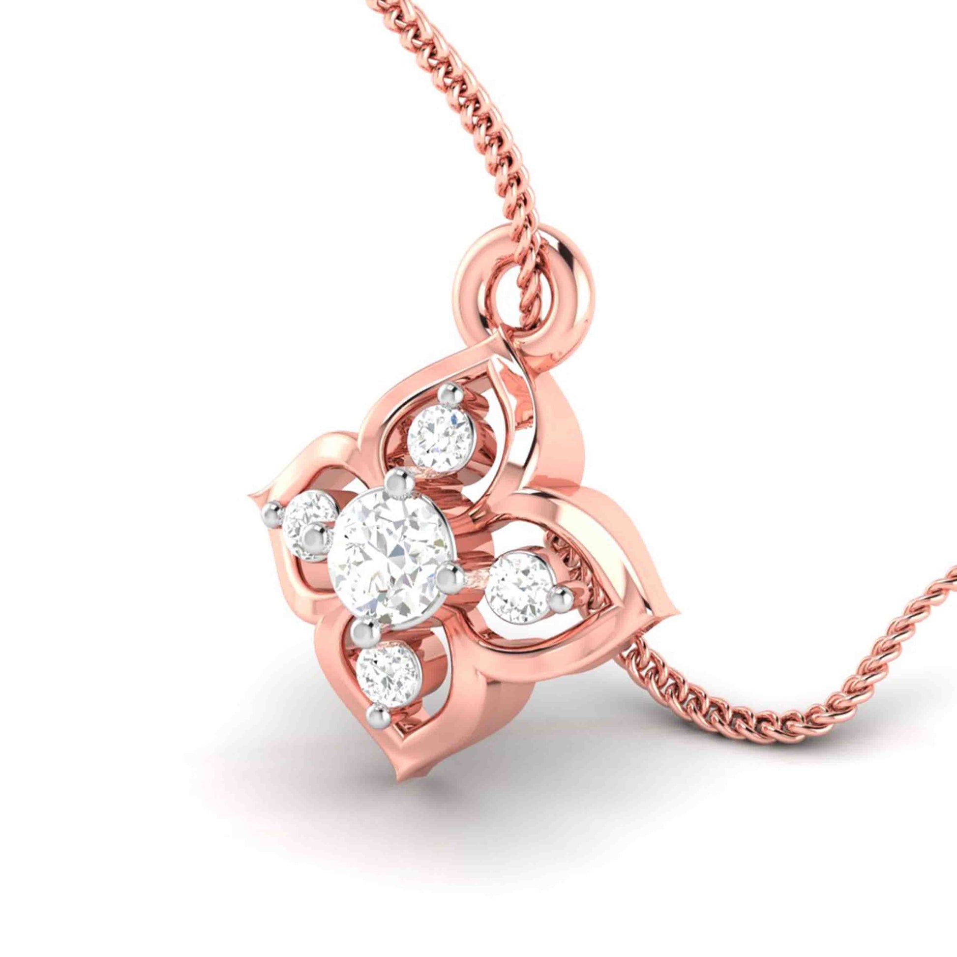 Sparklink Round delicate lab grown diamond pendant Fiona Diamonds