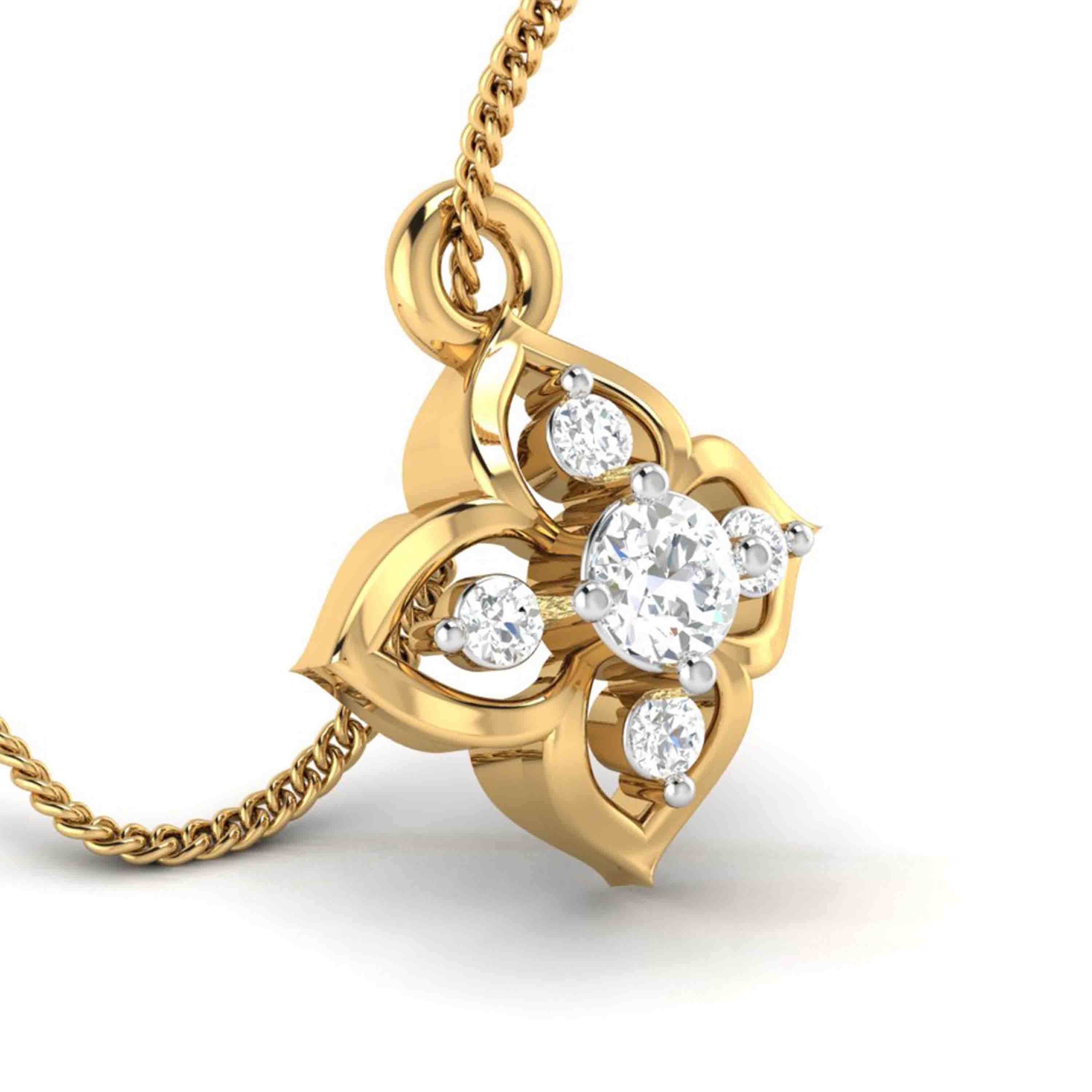 Sparklink Round delicate lab grown diamond pendant Fiona Diamonds