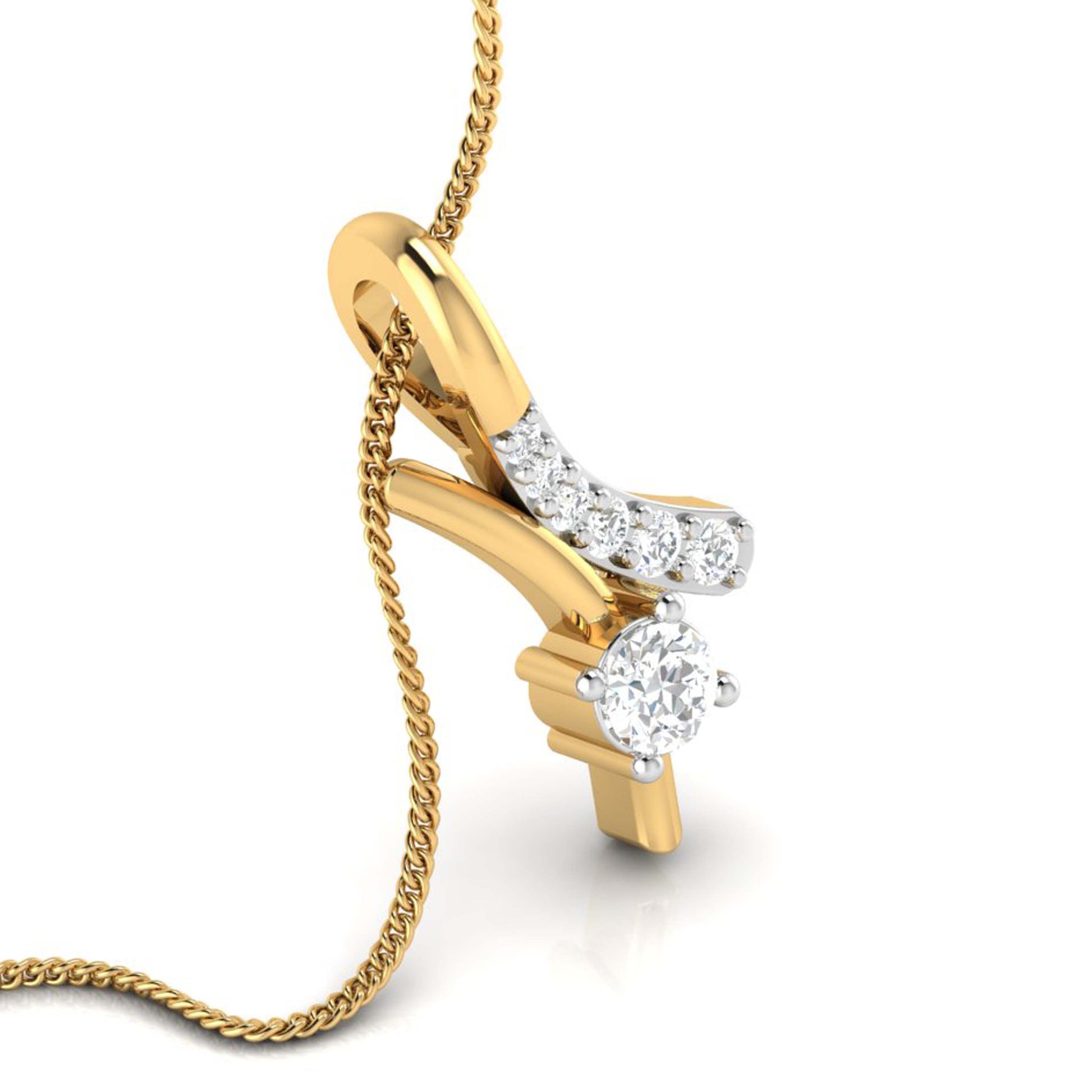 Path Round delicate lab grown diamond pendant Fiona Diamonds