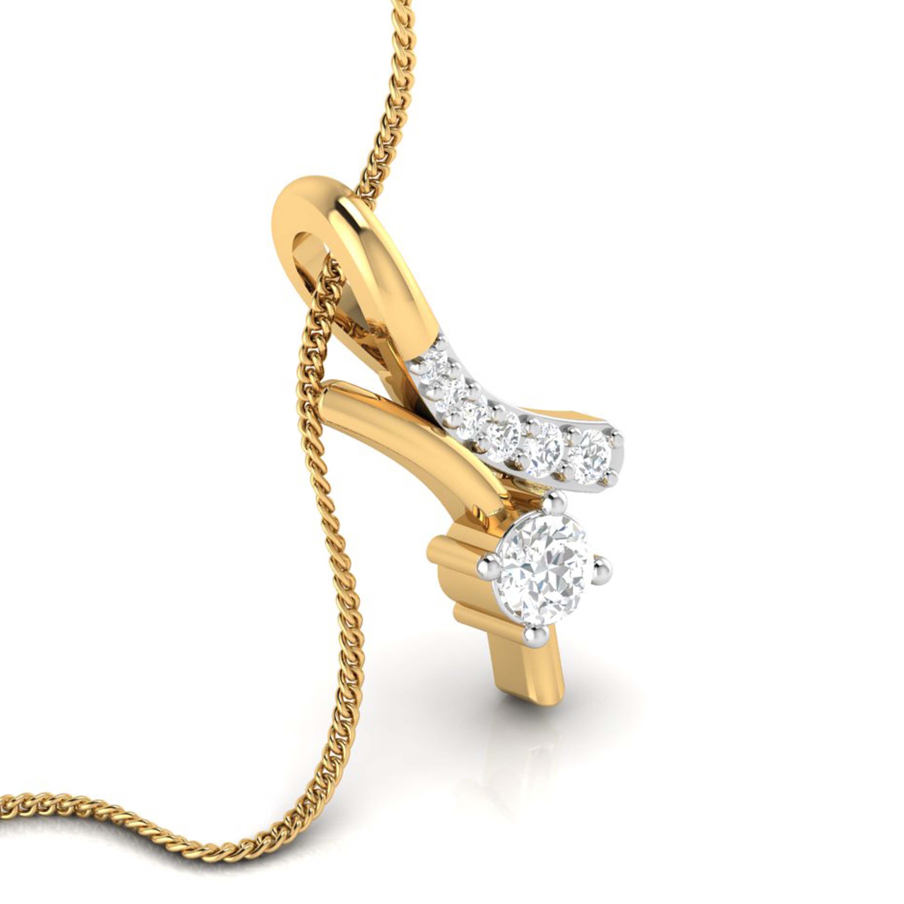 Path Round delicate lab grown diamond pendant Fiona Diamonds