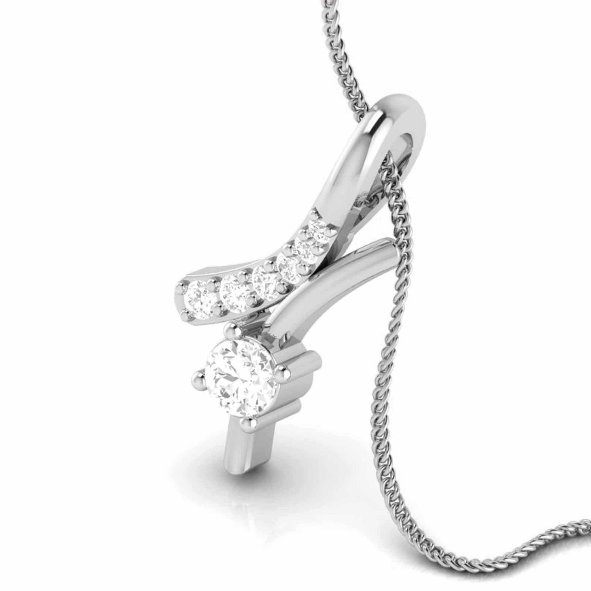 Path Round delicate lab grown diamond pendant Fiona Diamonds