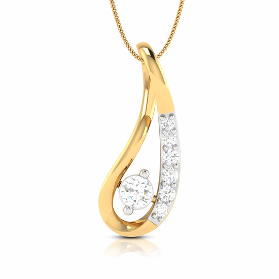 Glittering Round delicate lab grown diamond pendant Fiona Diamonds