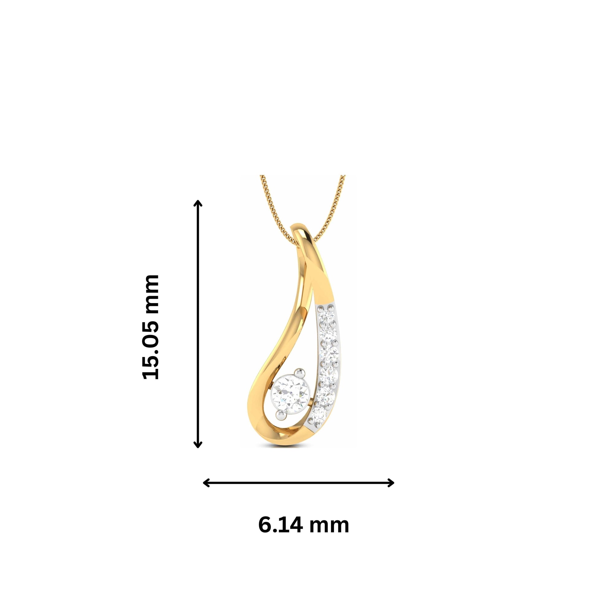 Glittering Round delicate lab grown diamond pendant Fiona Diamonds