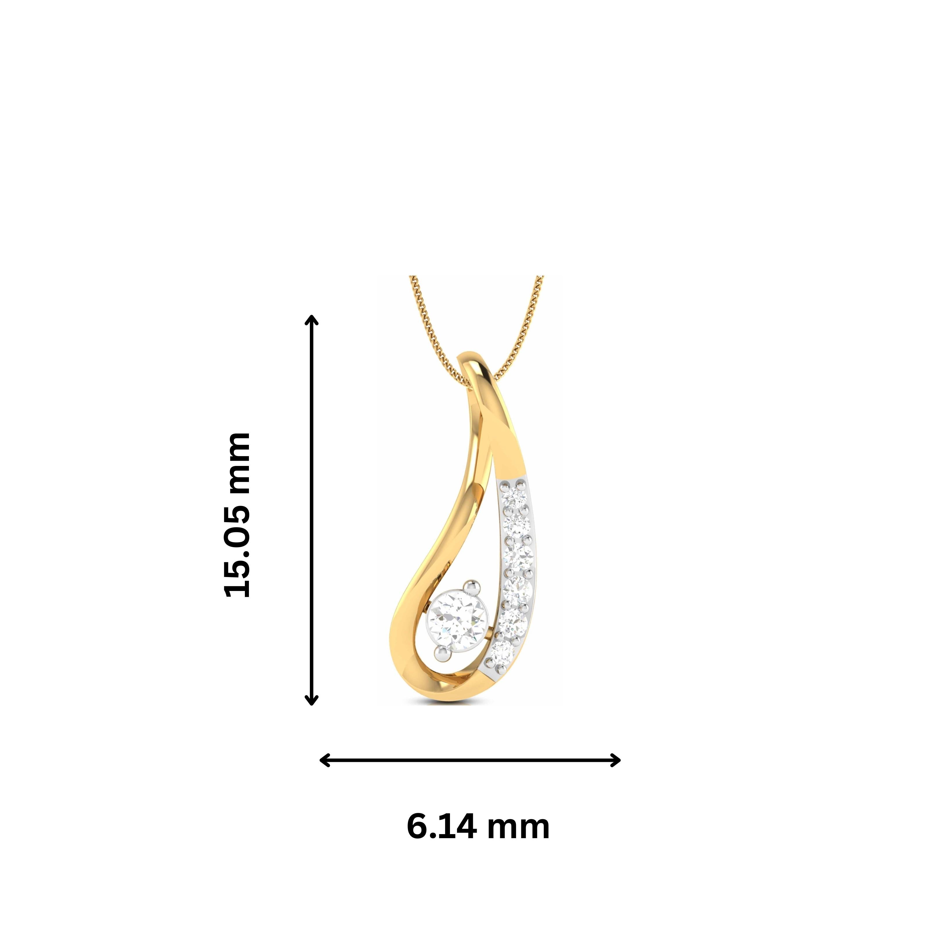 Glittering Round delicate lab grown diamond pendant Fiona Diamonds