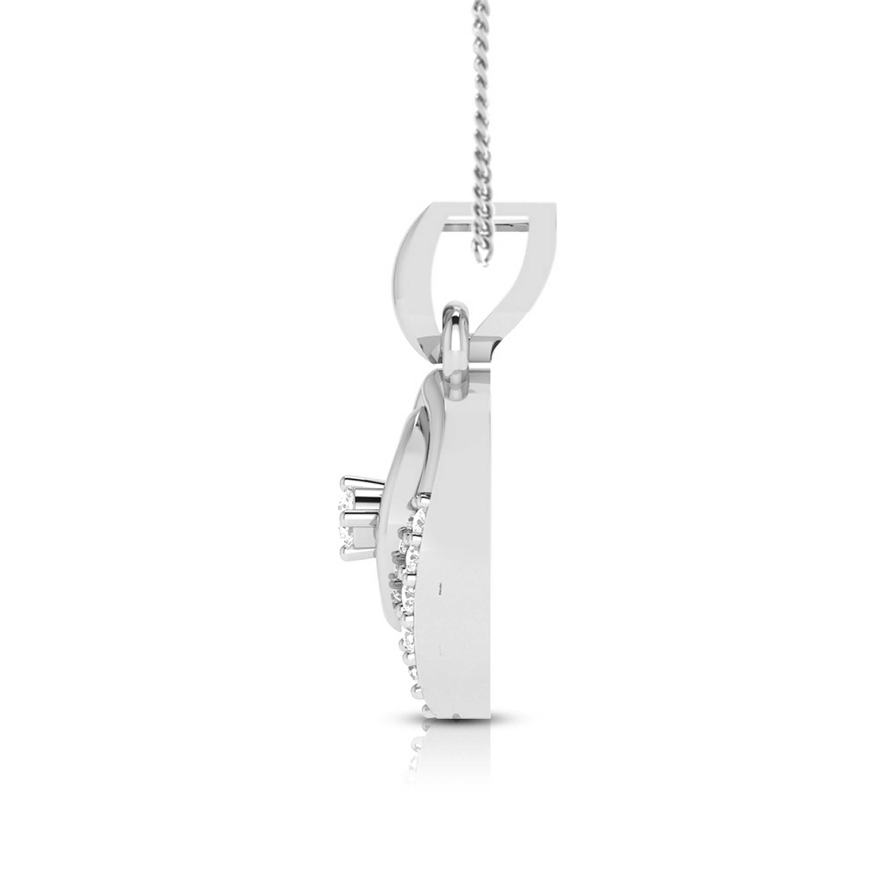 Nosedive modern lab grown diamond pendant design Fiona Diamonds