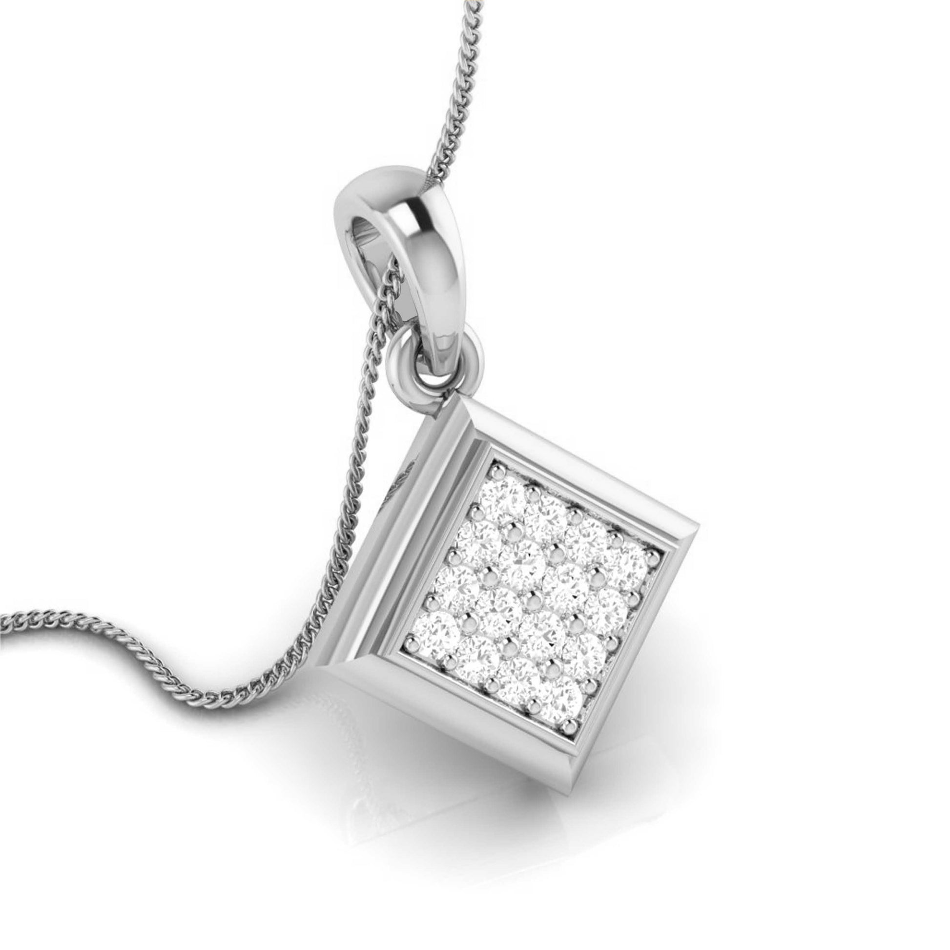 Cloister modern lab grown diamond pendant design Fiona Diamonds