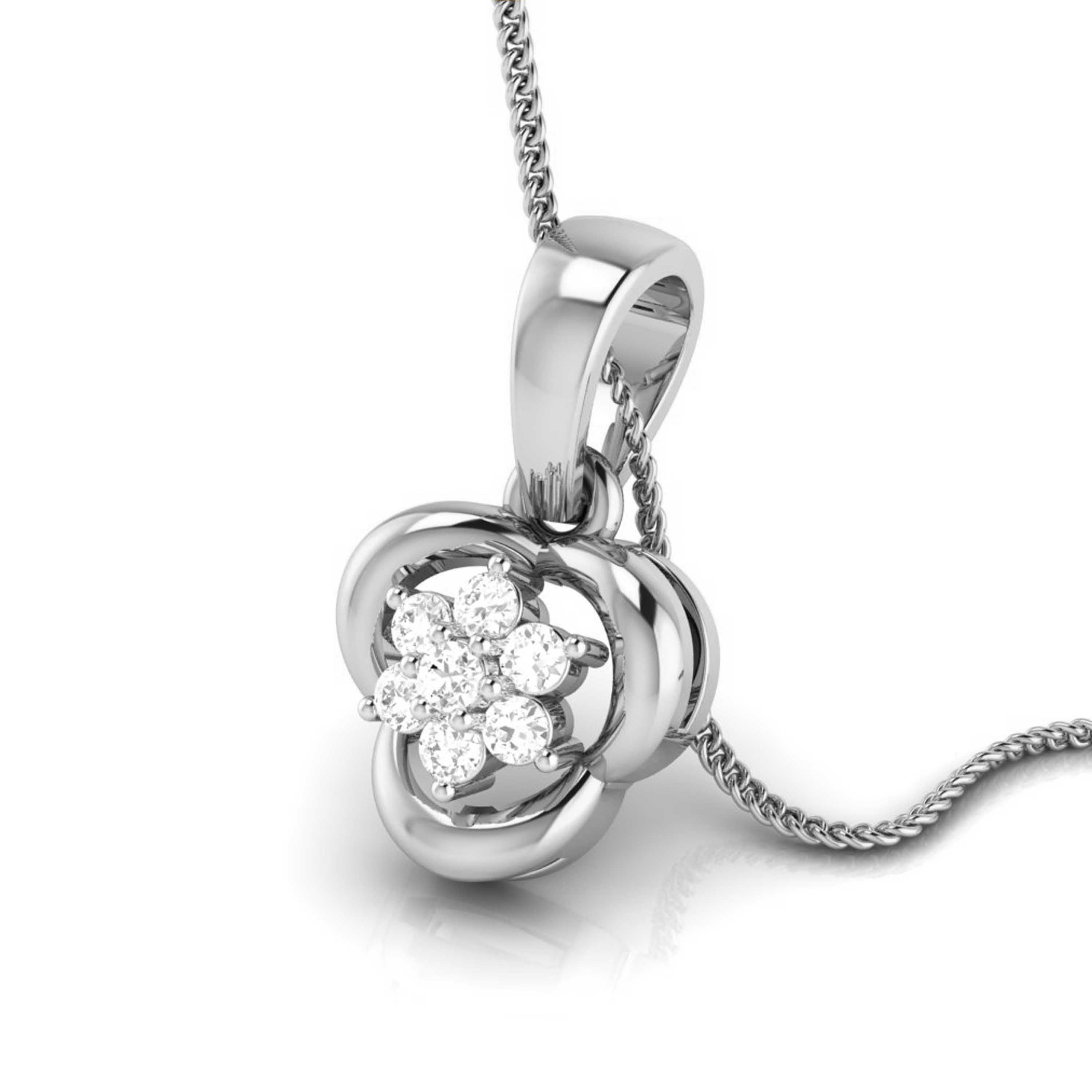 Twee modern lab grown diamond pendant design Fiona Diamonds