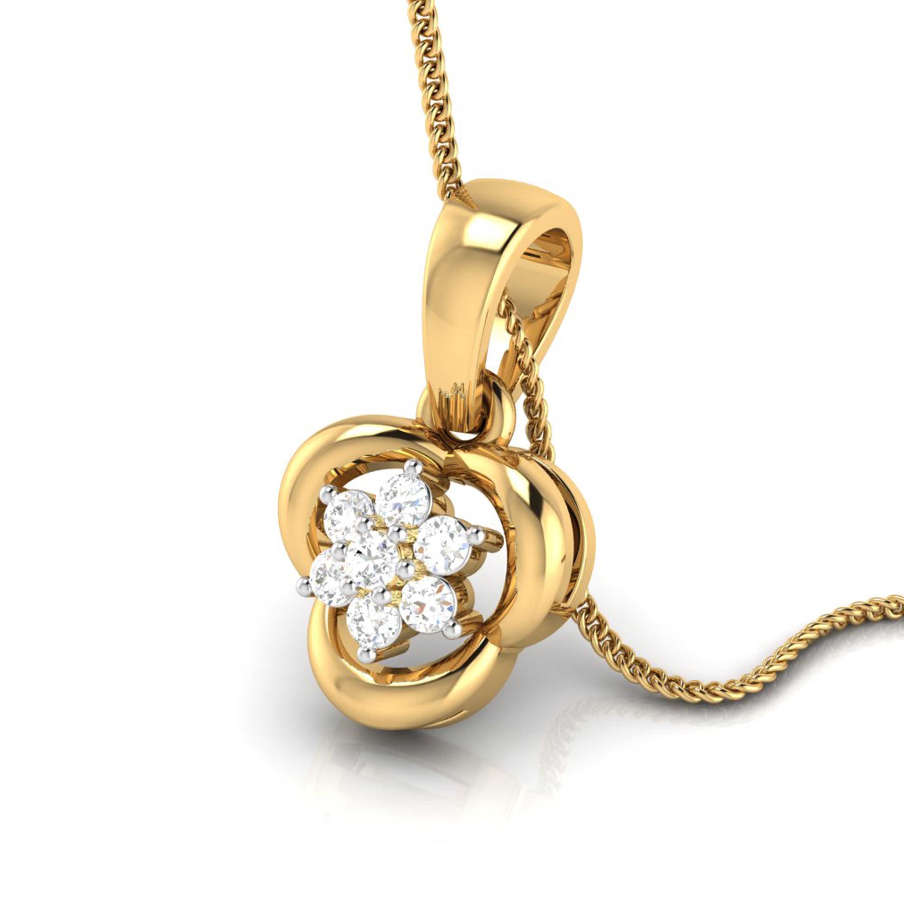 Twee modern lab grown diamond pendant design Fiona Diamonds