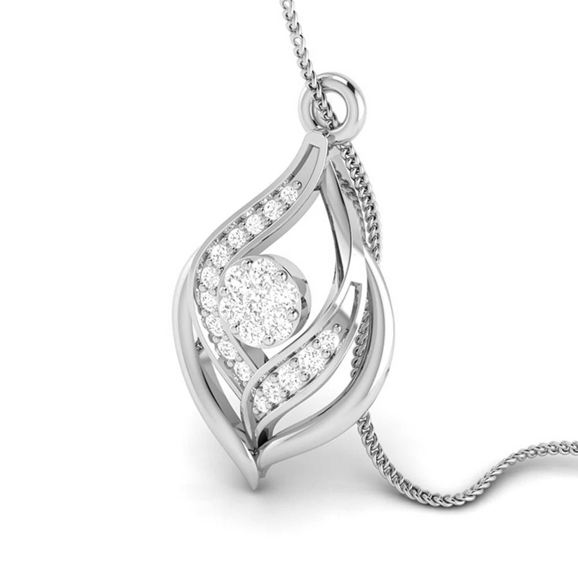 Foray modern lab grown diamond pendant design Fiona Diamonds