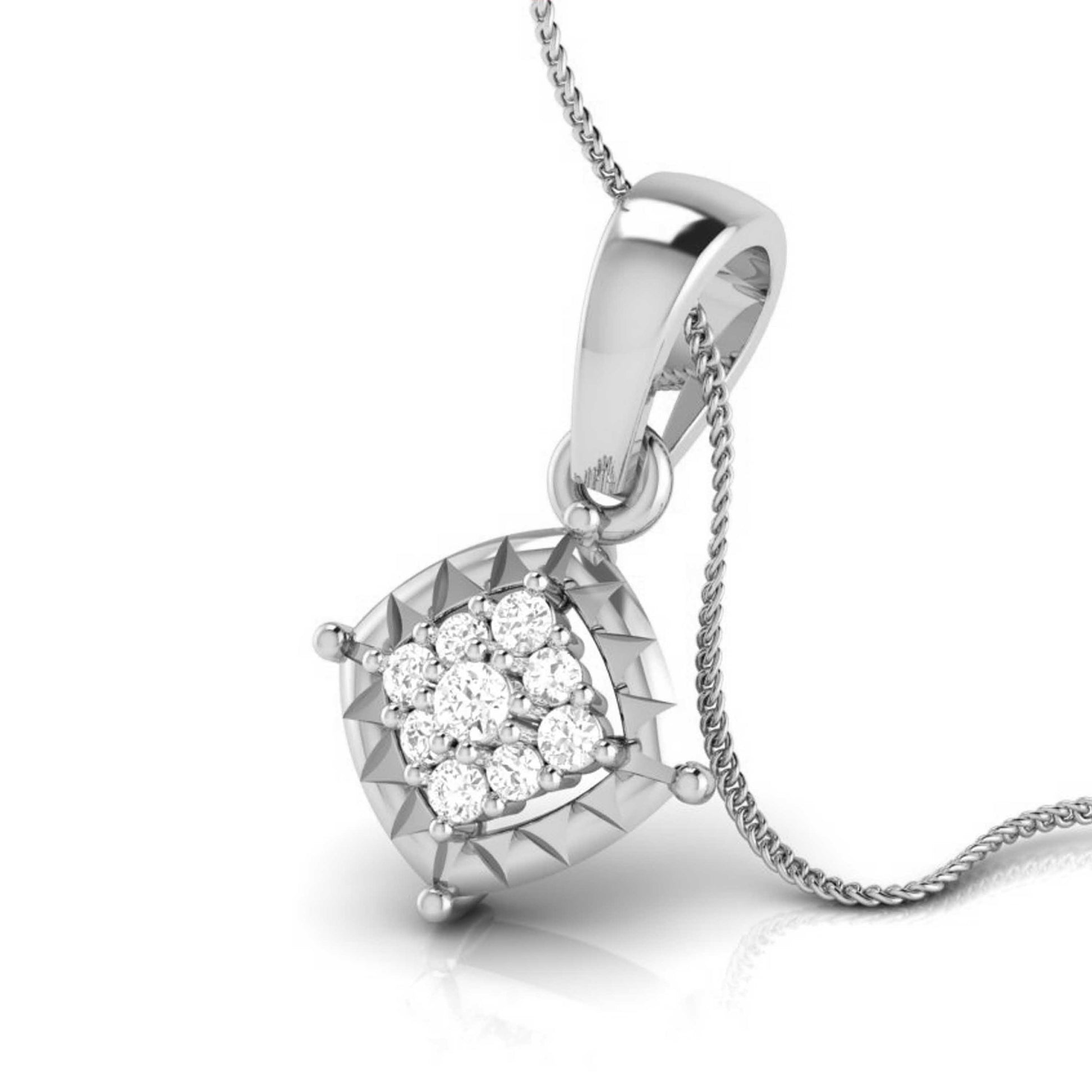 Unwed Round unique lab grown diamond pendant design Fiona Diamonds