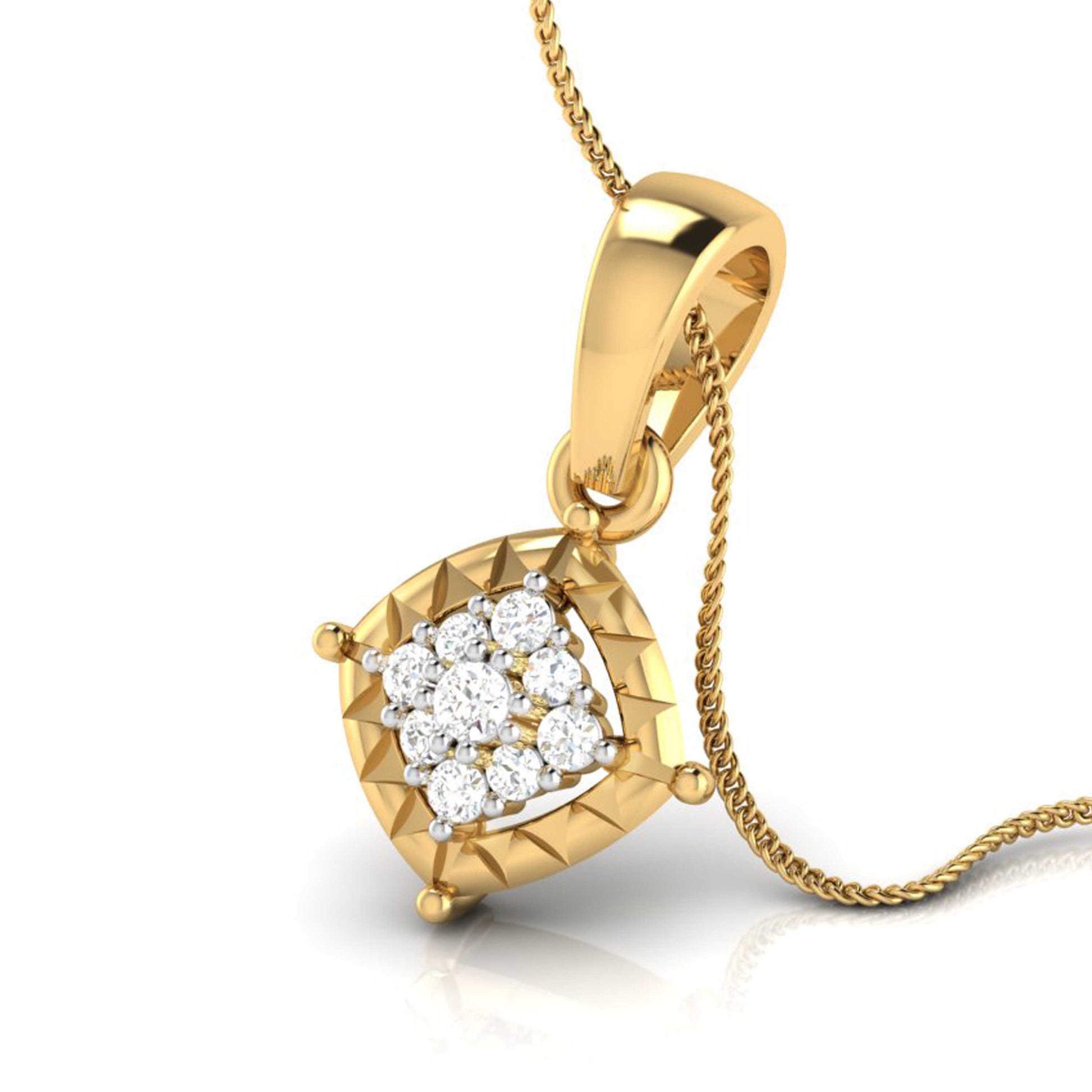 Unwed Round unique lab grown diamond pendant design Fiona Diamonds
