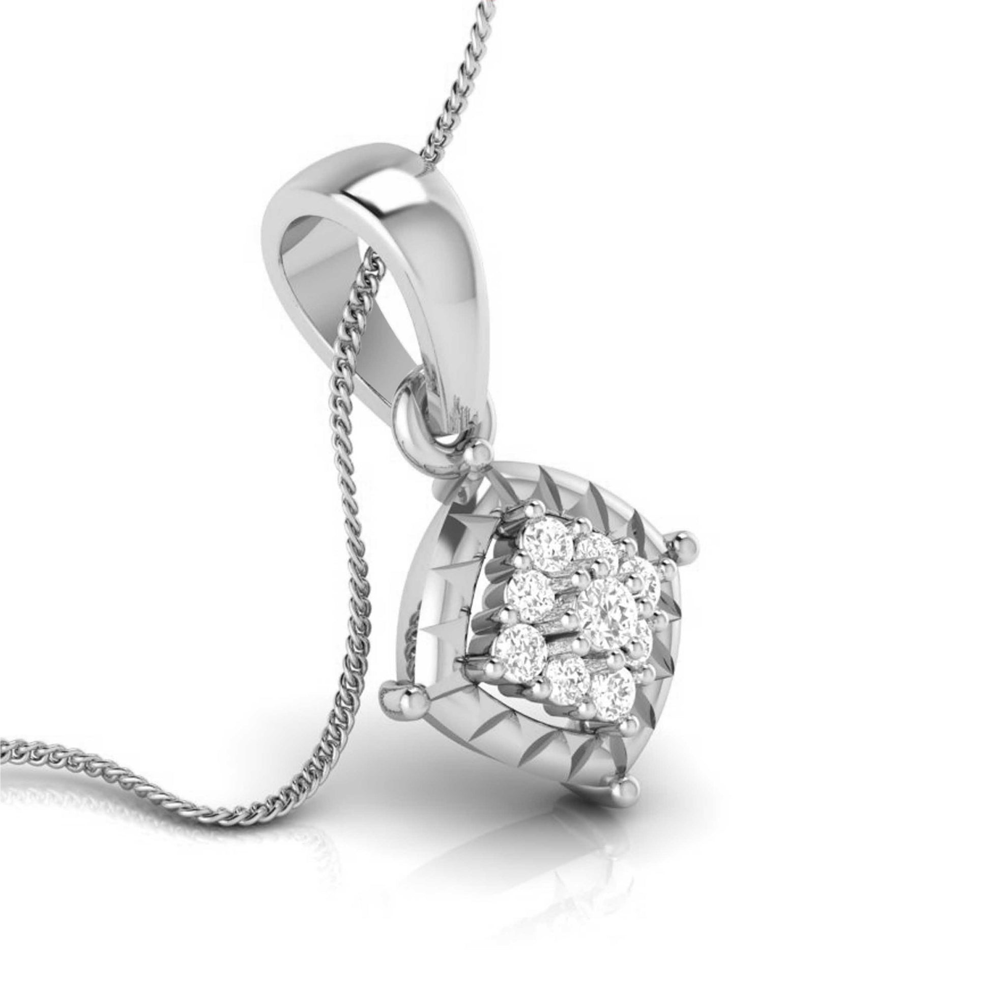 Unwed Round unique lab grown diamond pendant design Fiona Diamonds