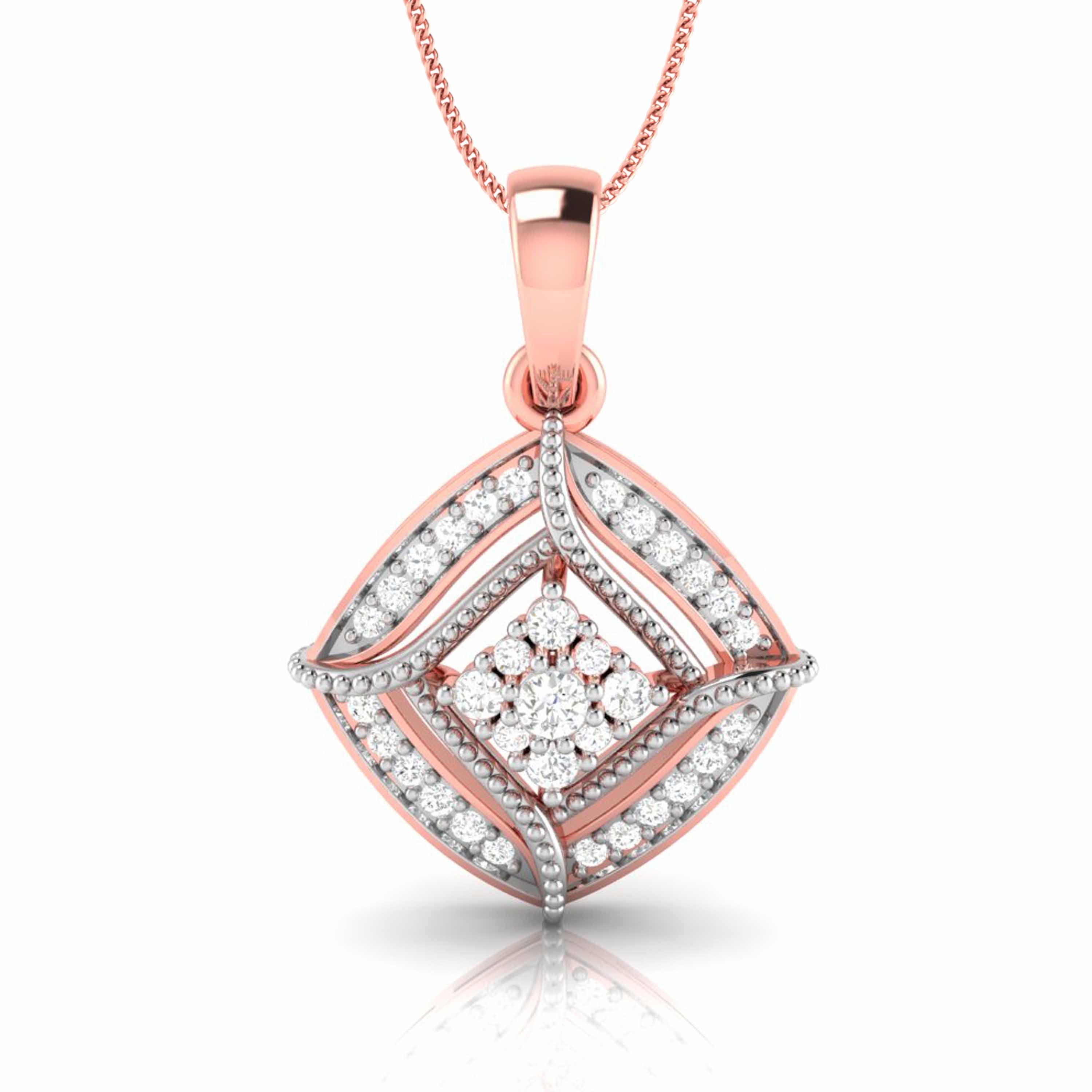 Chanting Round unique lab grown diamond pendant design Fiona Diamonds