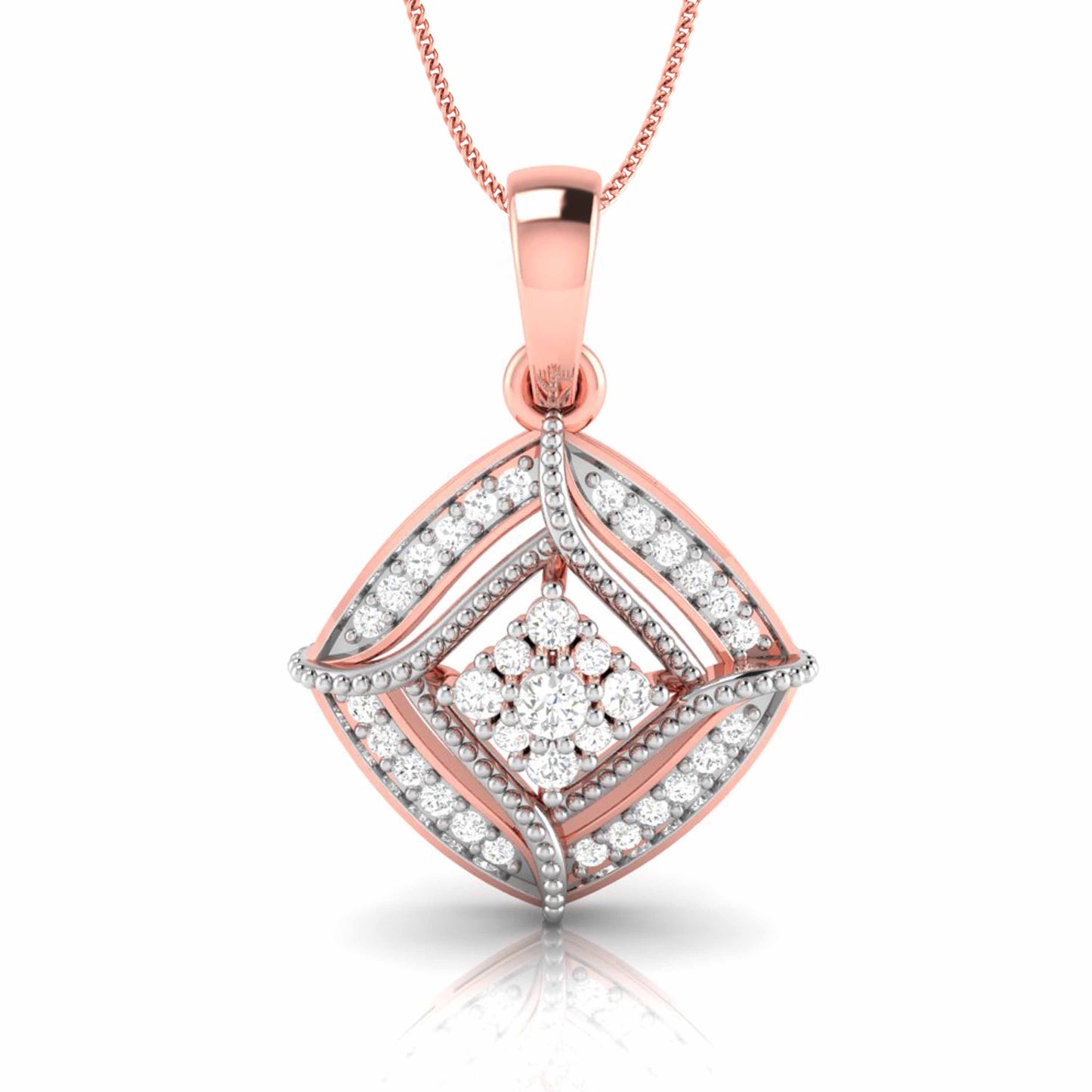 Load image into Gallery viewer, Chanting Round unique lab grown diamond pendant design Fiona Diamonds
