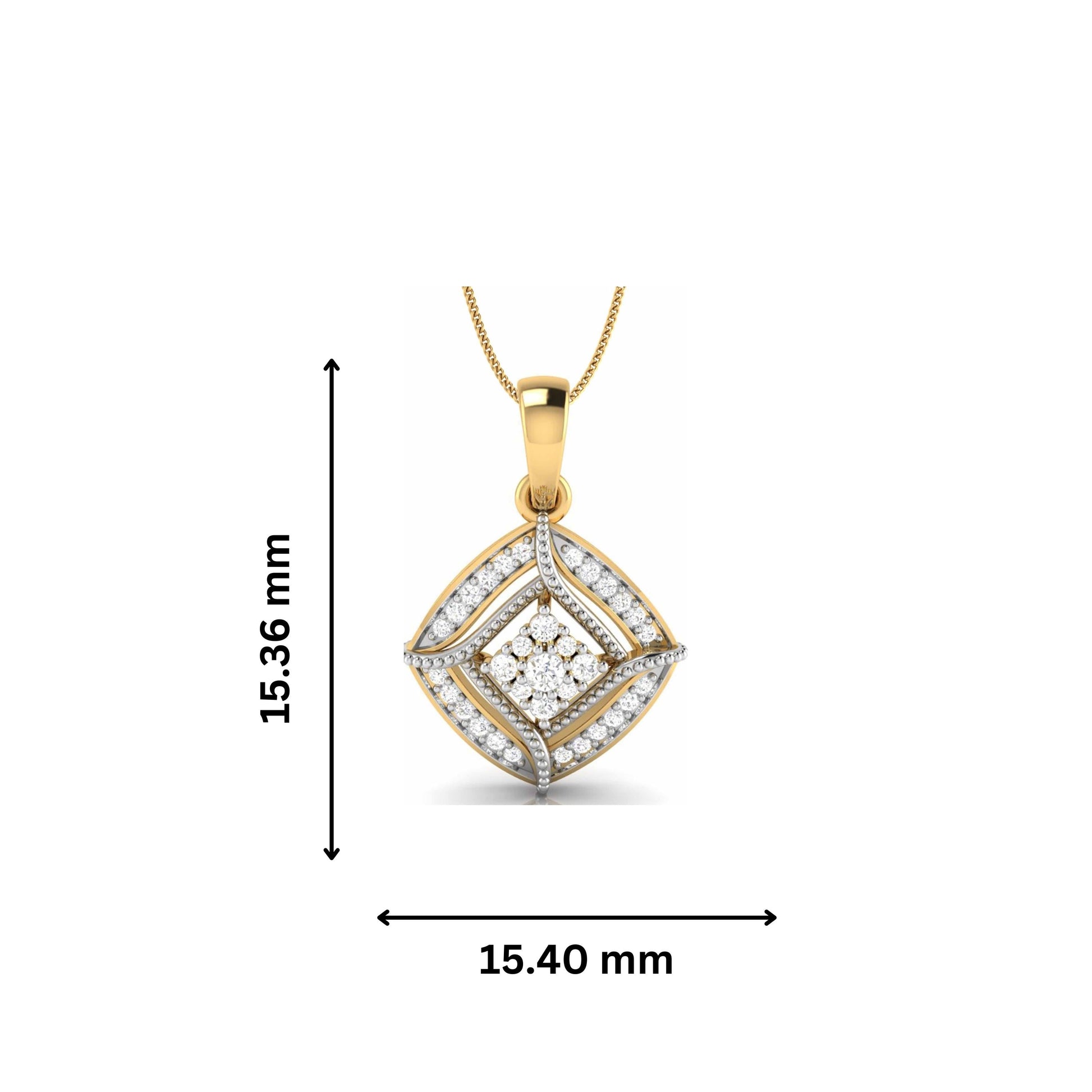 Chanting Round unique lab grown diamond pendant design Fiona Diamonds
