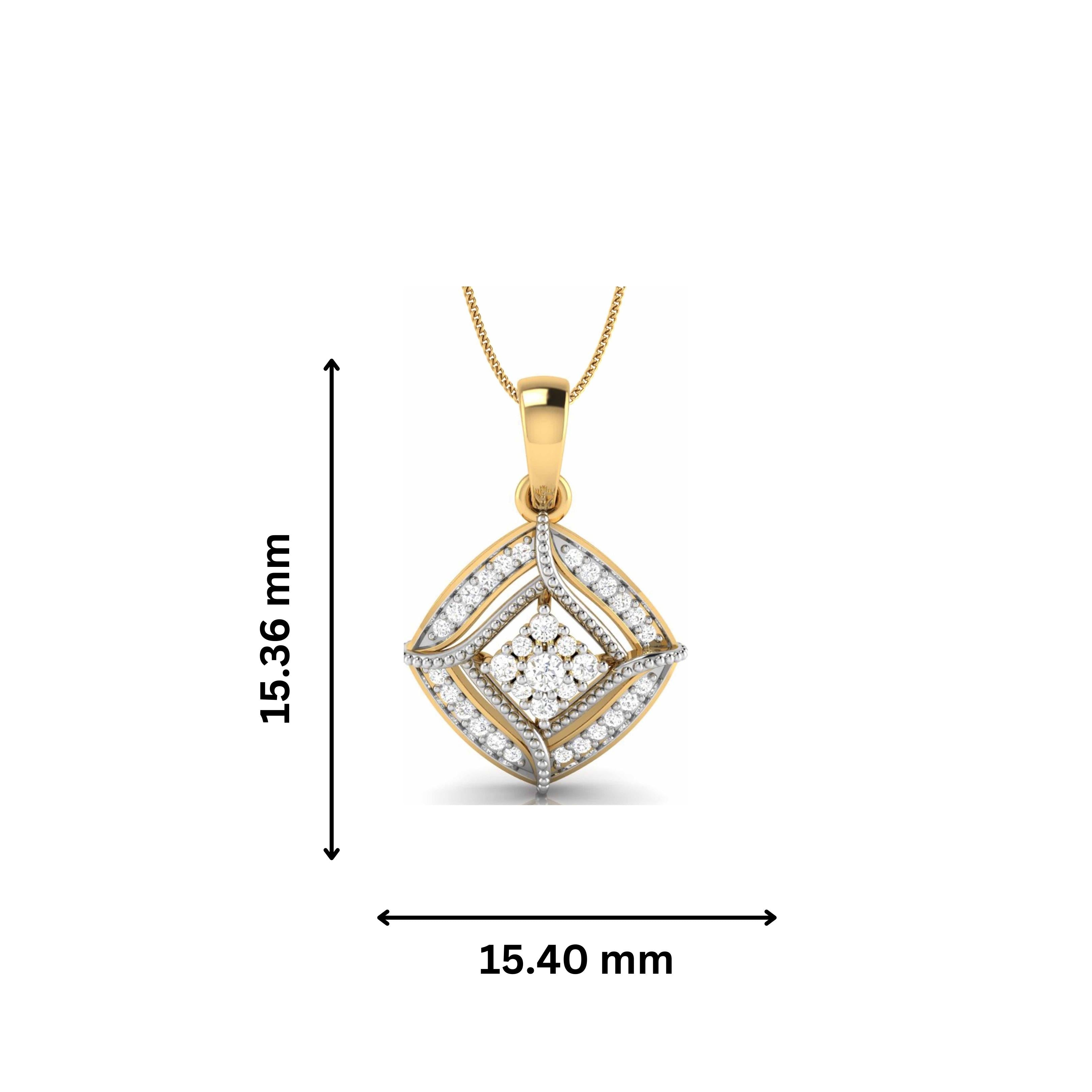 Chanting Round unique lab grown diamond pendant design Fiona Diamonds
