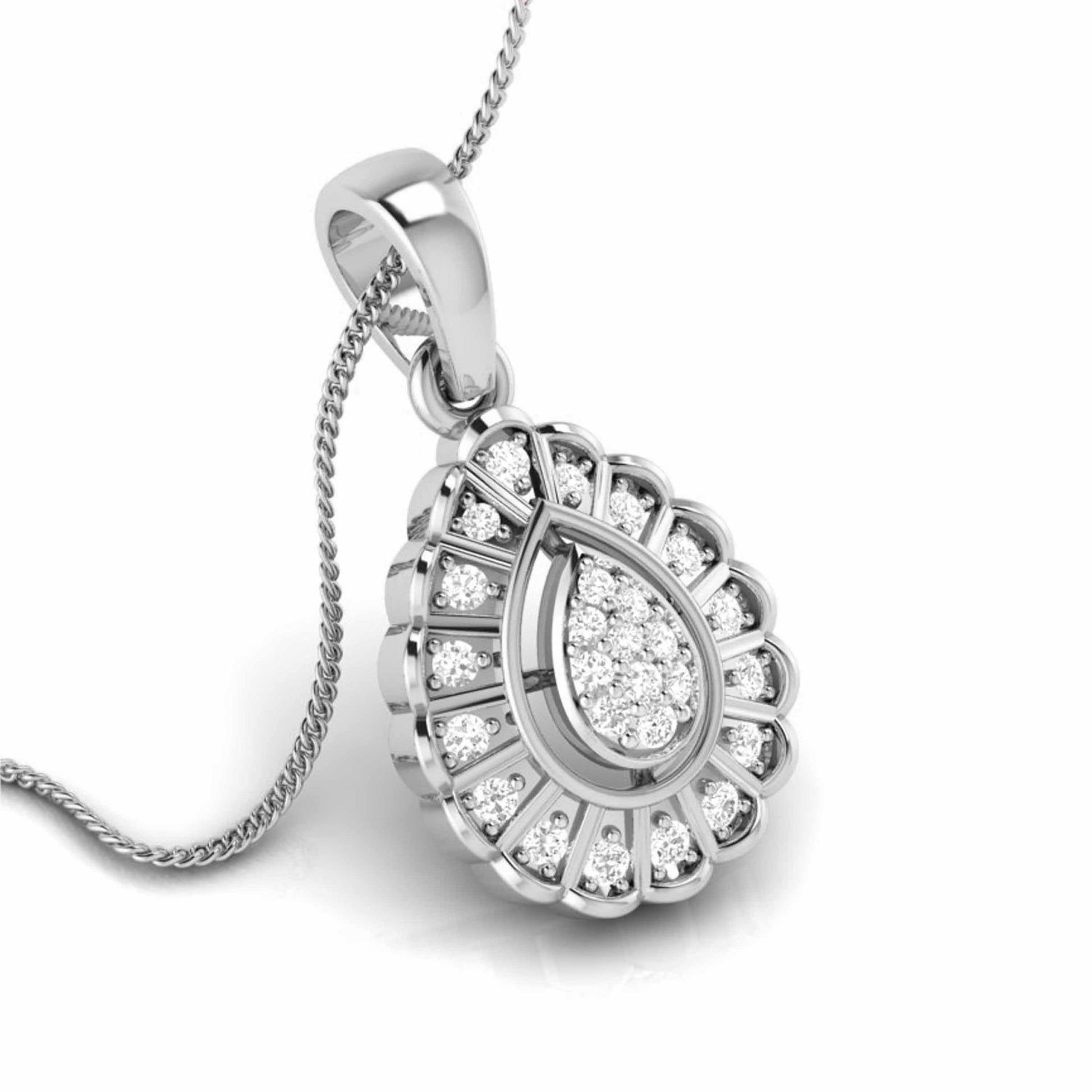 Corolla lab grown diamond pendant design for women Fiona Diamonds