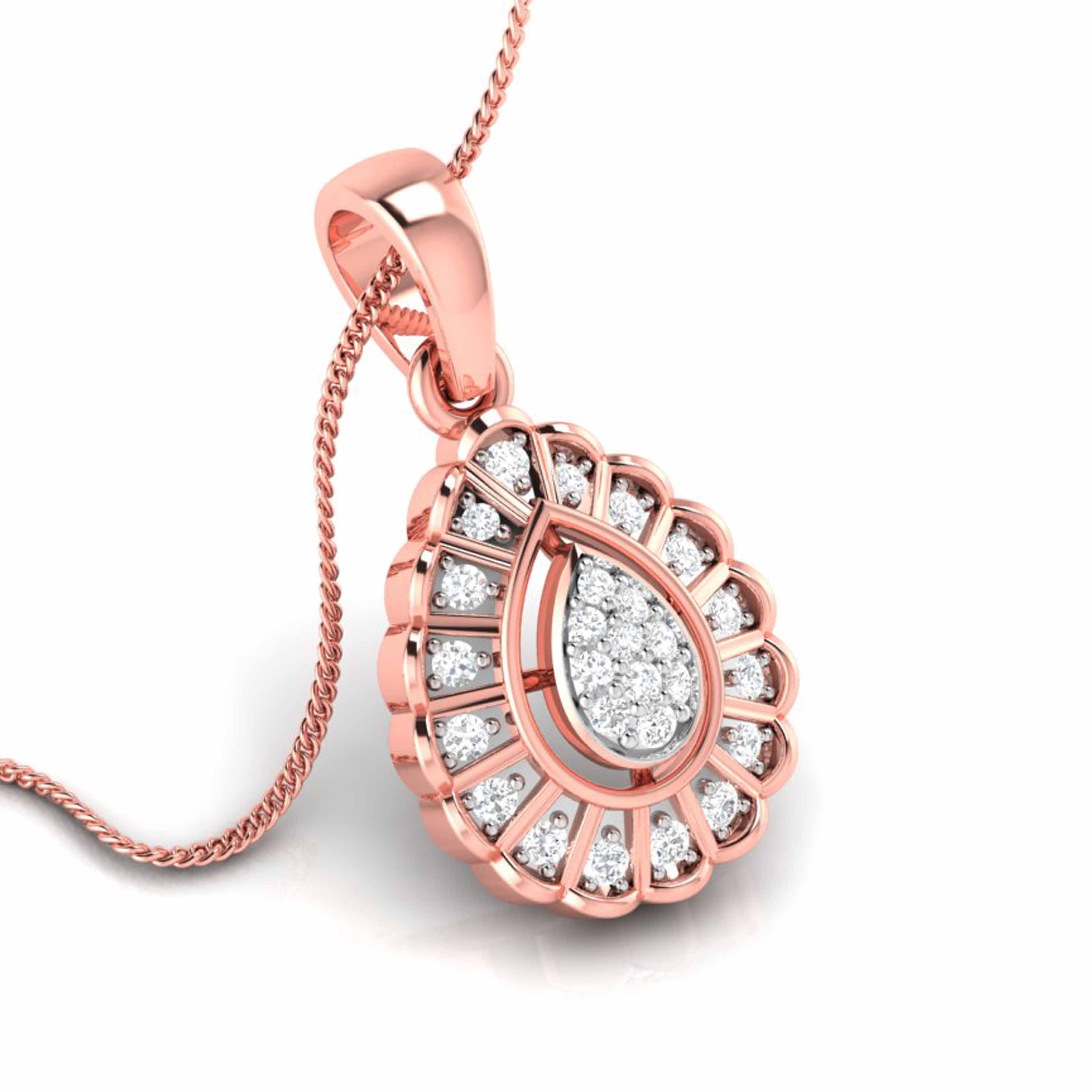 Corolla lab grown diamond pendant design for women Fiona Diamonds