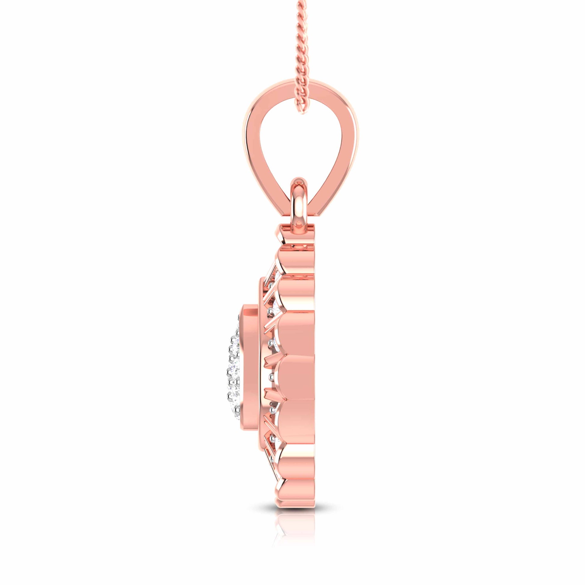 Corolla lab grown diamond pendant design for women Fiona Diamonds