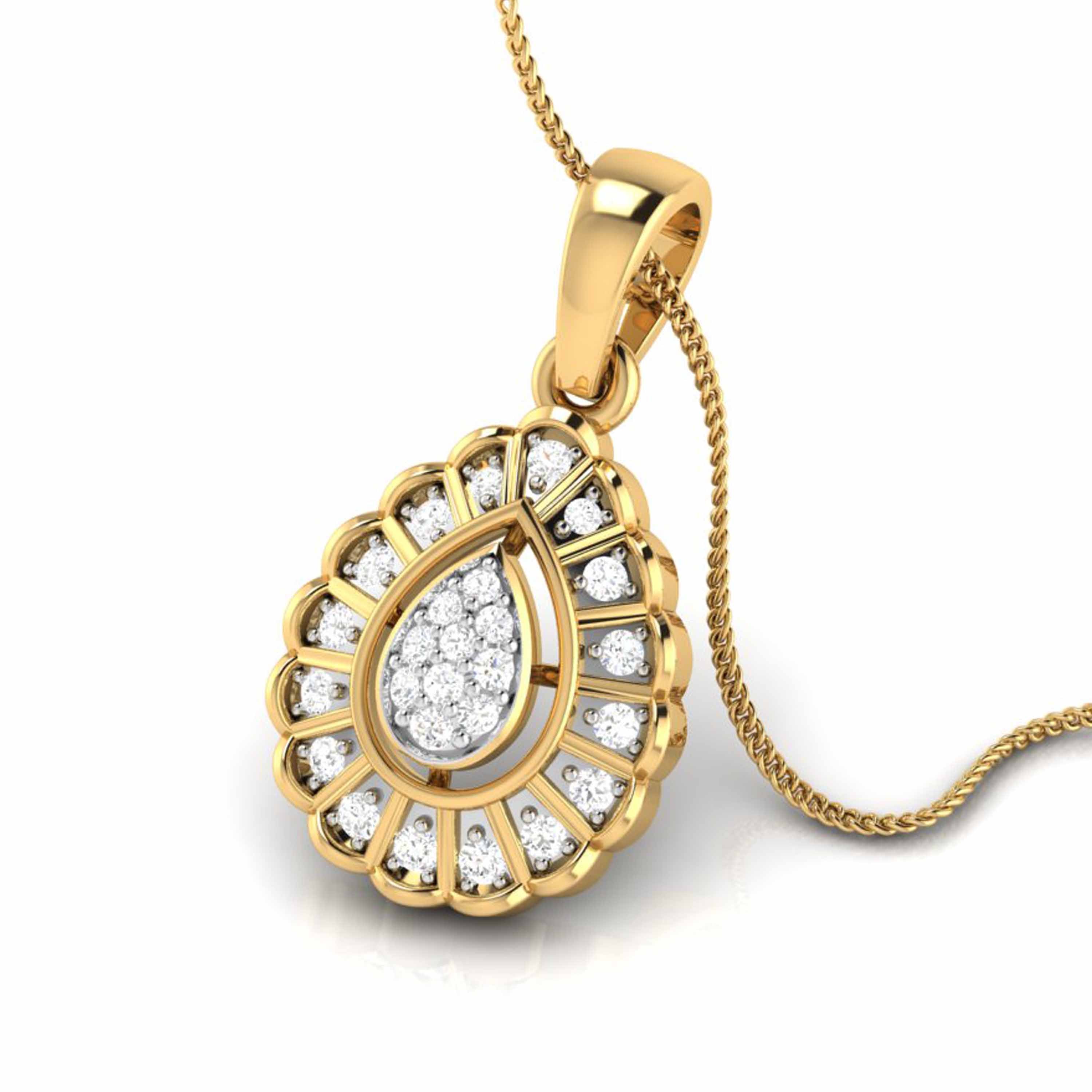 Corolla lab grown diamond pendant design for women Fiona Diamonds