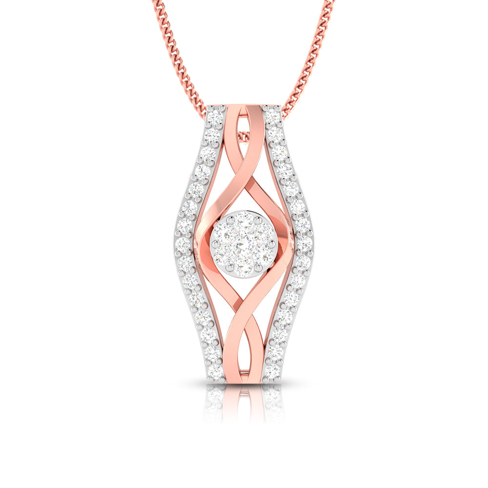 Deviant Round delicate lab grown diamond pendant Fiona Diamonds