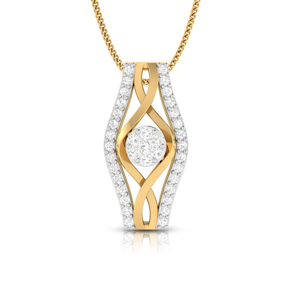Deviant Round delicate lab grown diamond pendant Fiona Diamonds