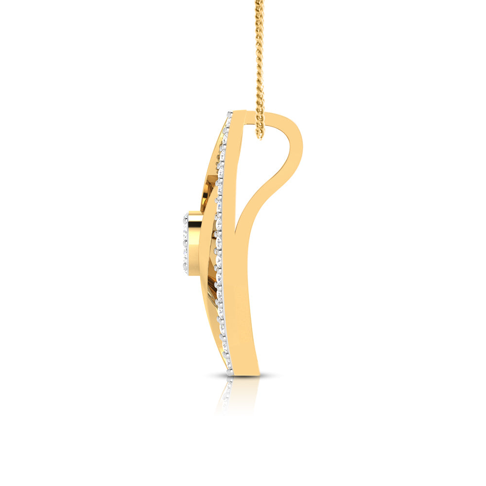 Deviant Round delicate lab grown diamond pendant Fiona Diamonds