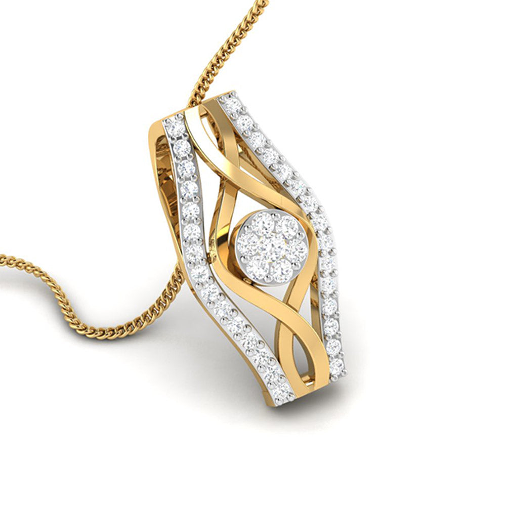 Deviant Round delicate lab grown diamond pendant Fiona Diamonds