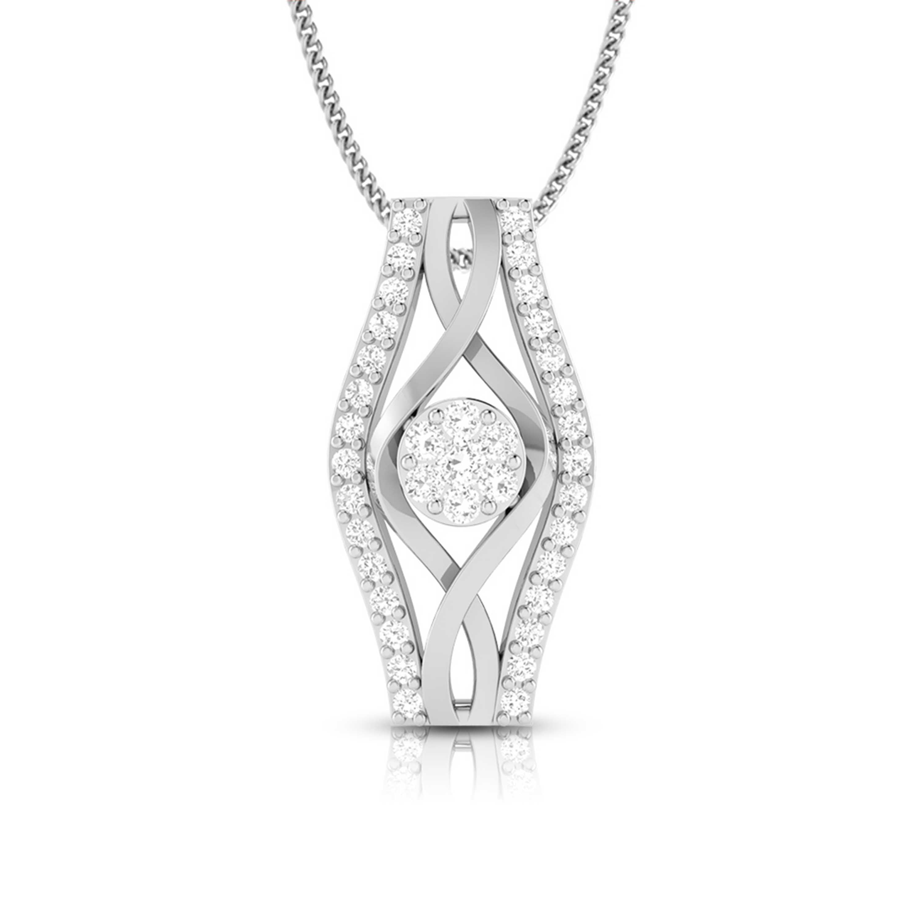Deviant Round delicate lab grown diamond pendant Fiona Diamonds