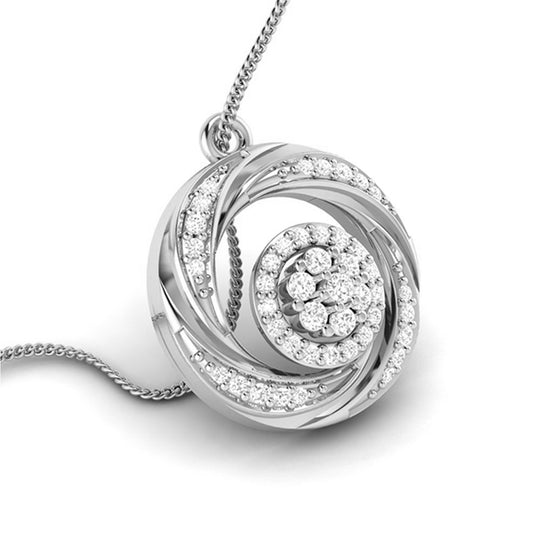 Enclosed Round delicate lab grown diamond pendant Fiona Diamonds
