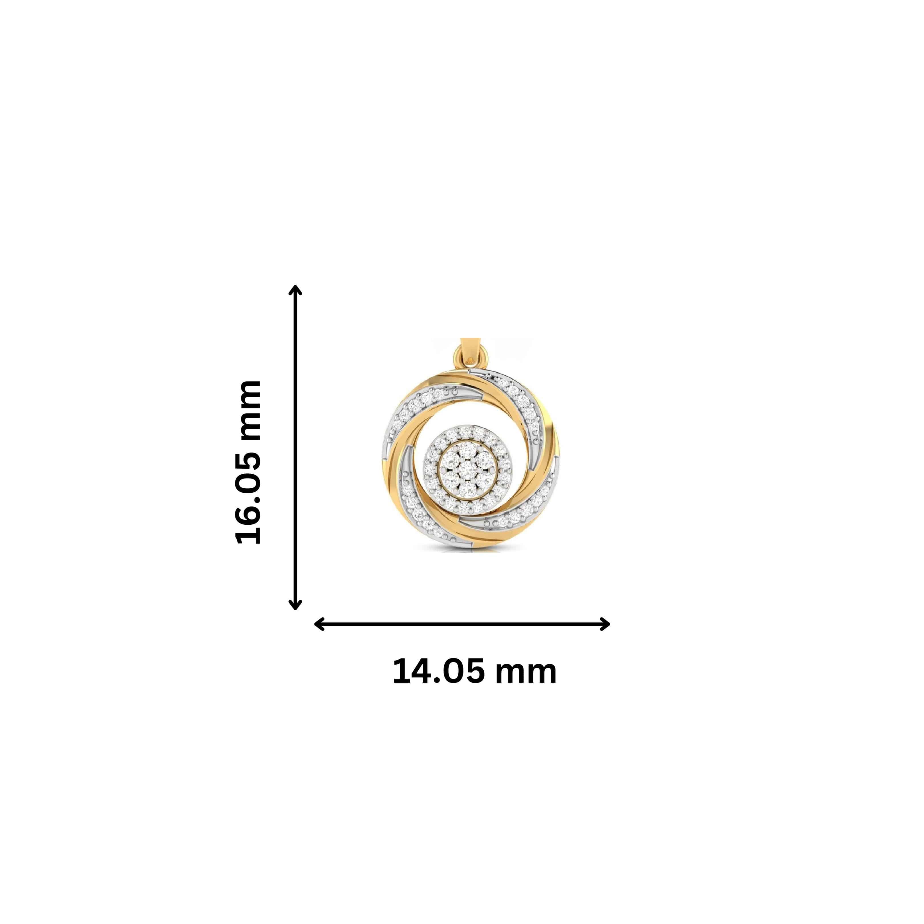 Enclosed Round delicate lab grown diamond pendant Fiona Diamonds