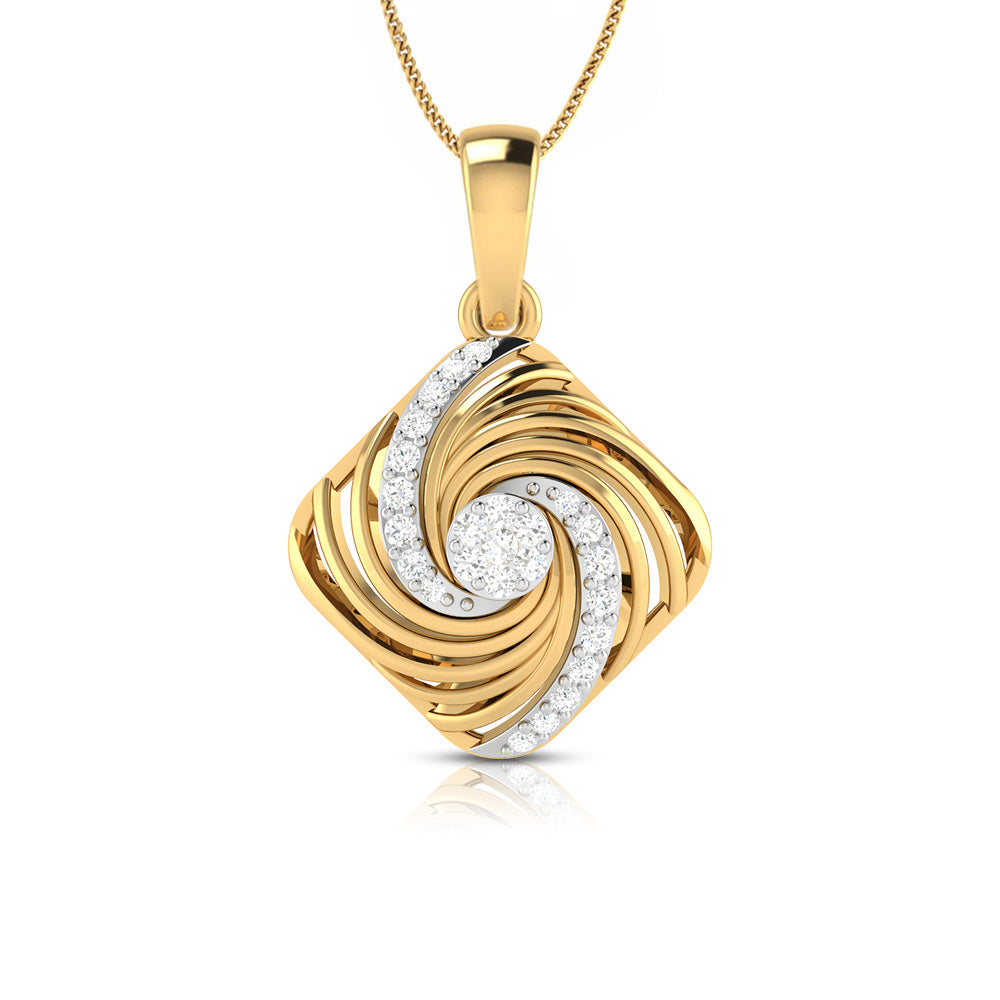 Quadrant Round delicate lab grown diamond pendant Fiona Diamonds