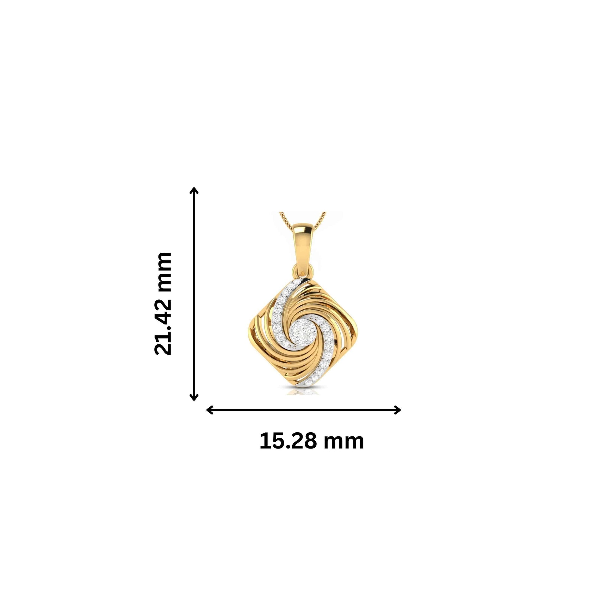 Quadrant Round delicate lab grown diamond pendant Fiona Diamonds