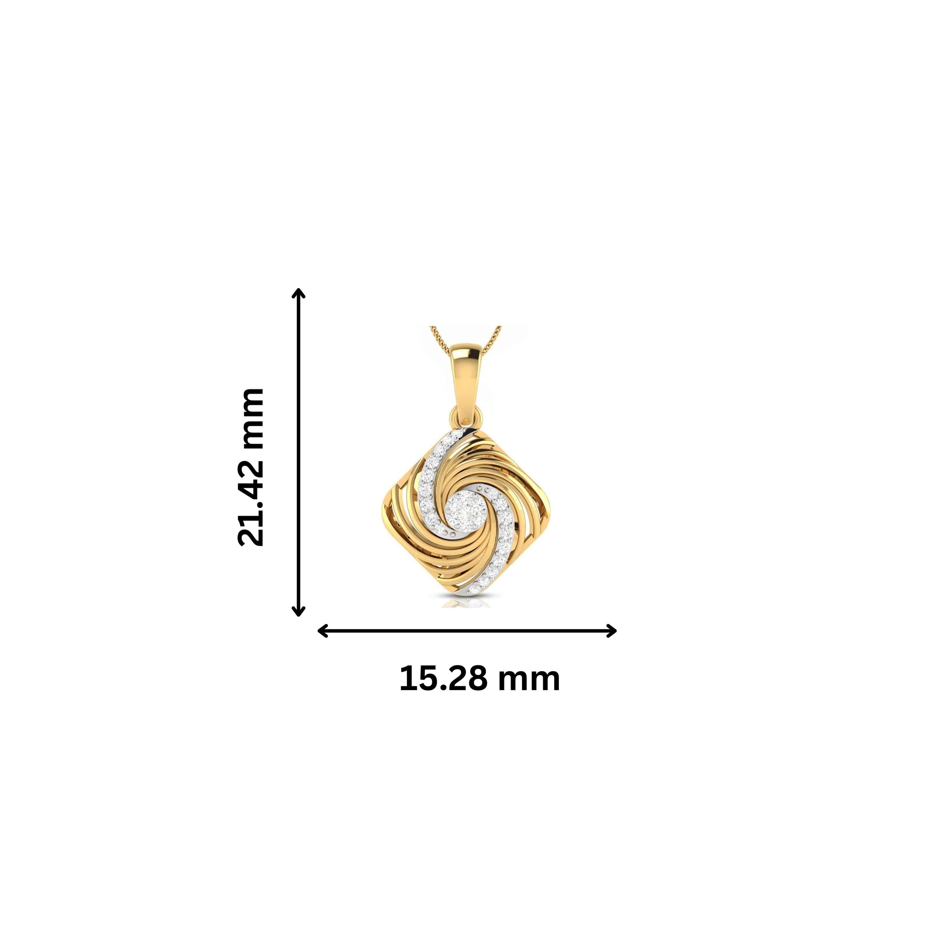 Quadrant Round delicate lab grown diamond pendant Fiona Diamonds